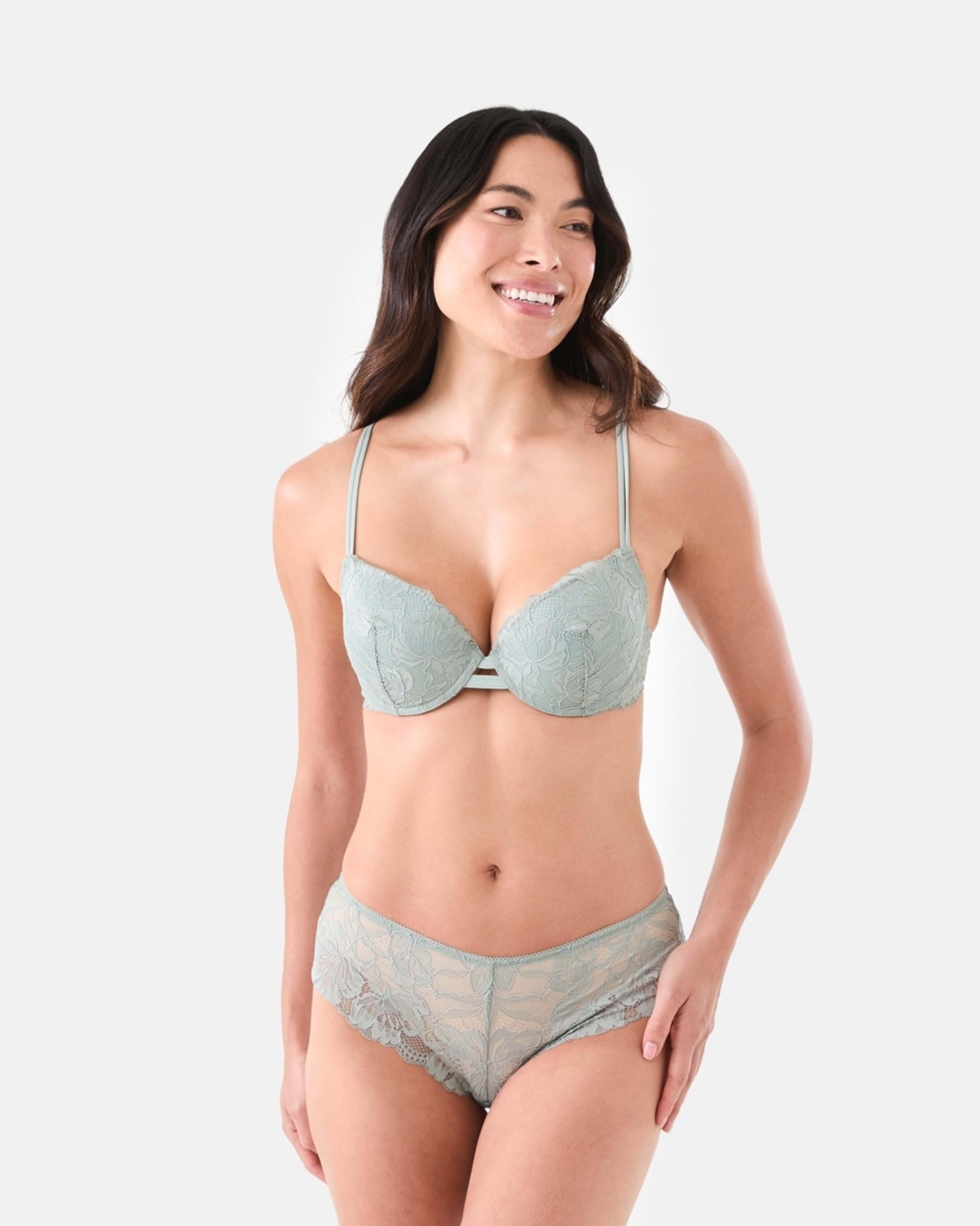 4 Co-ordinated Bloom Lace Briefs Ice Grn, 4 of 4