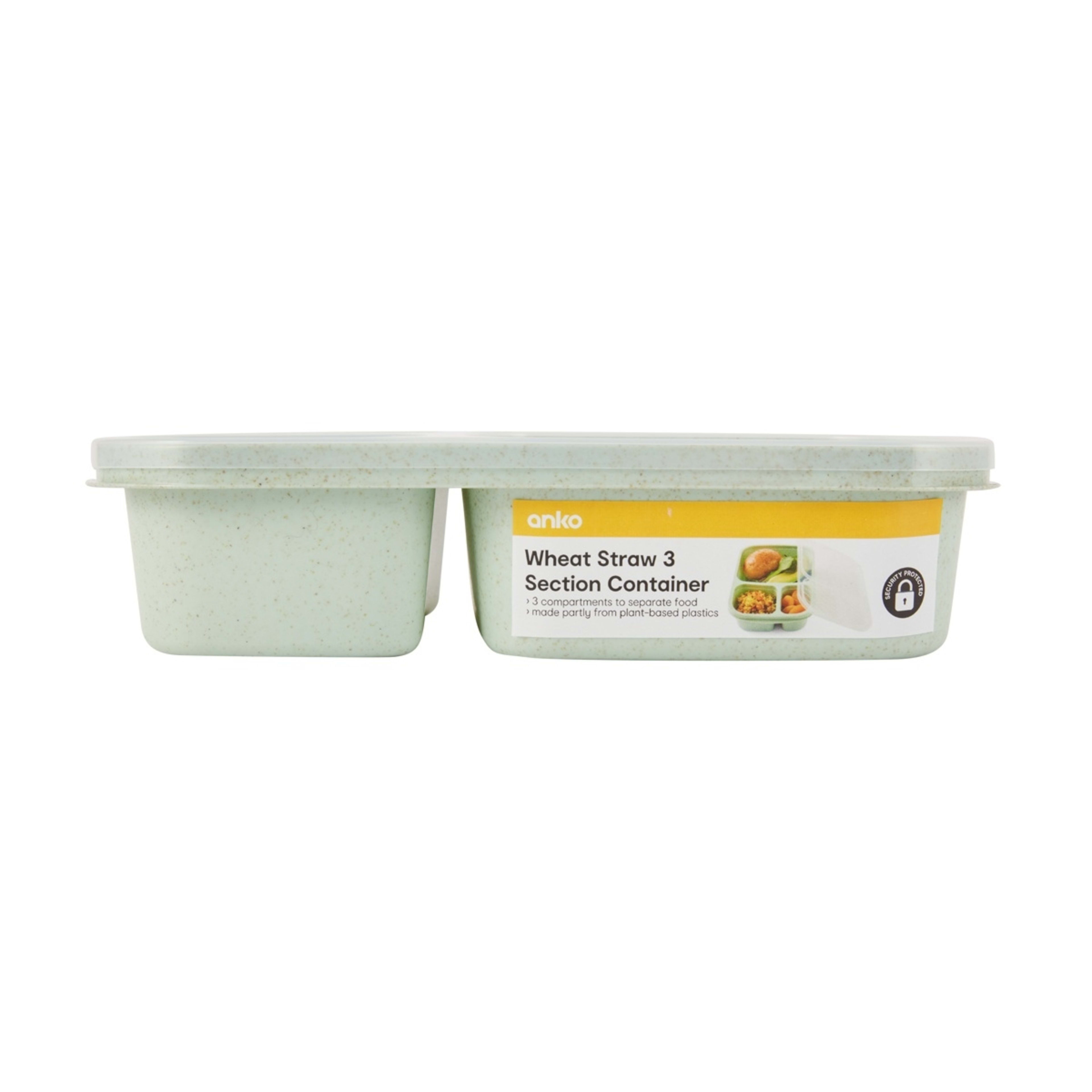 4 Sage Wheat Straw 3 Section Container, 4 of 7