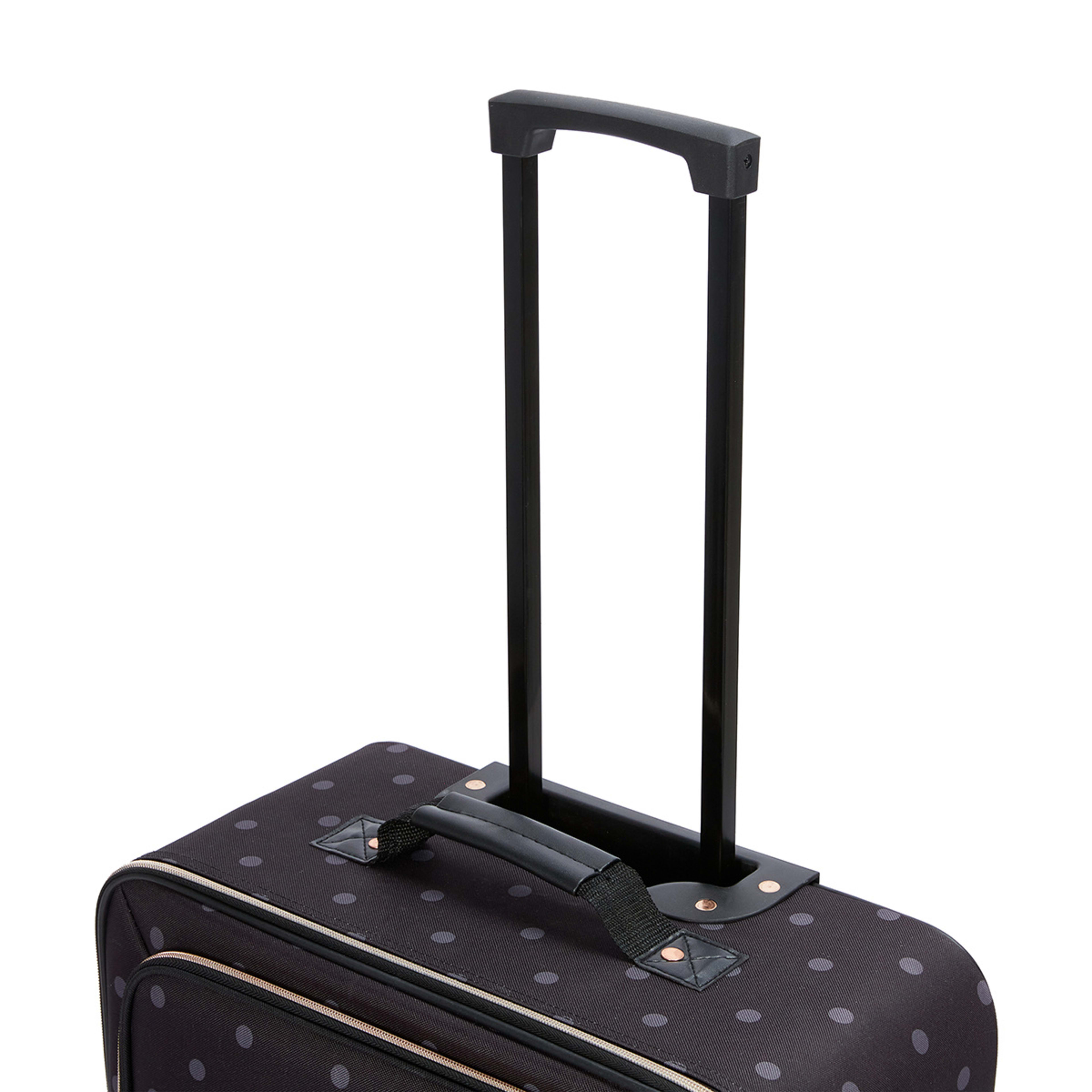 8 4 Piece Polka Dot Soft Case Luggage Set - Black, 8 of 10