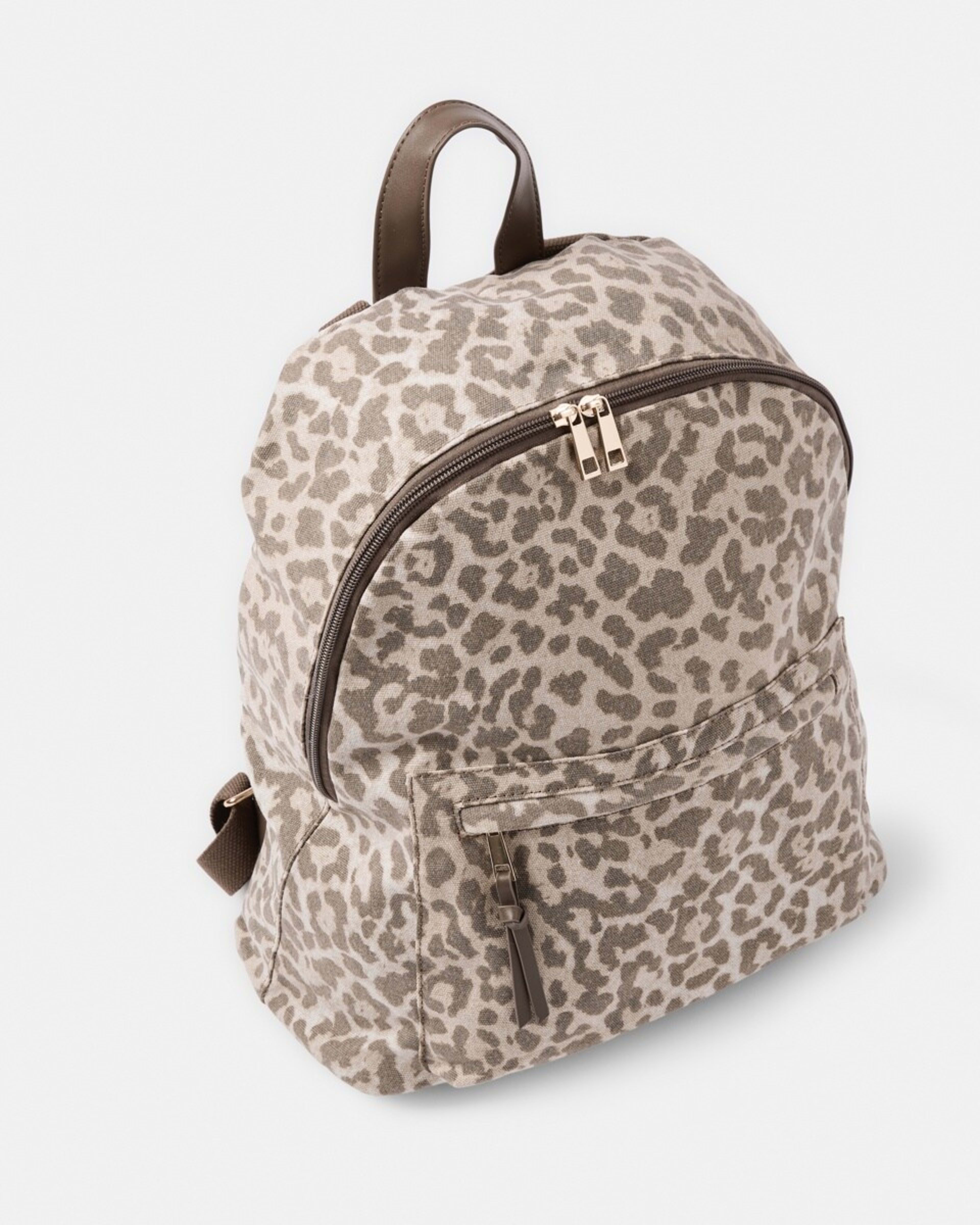 4 Canvas Backpack LEOPARD BEIGE, 4 of 7