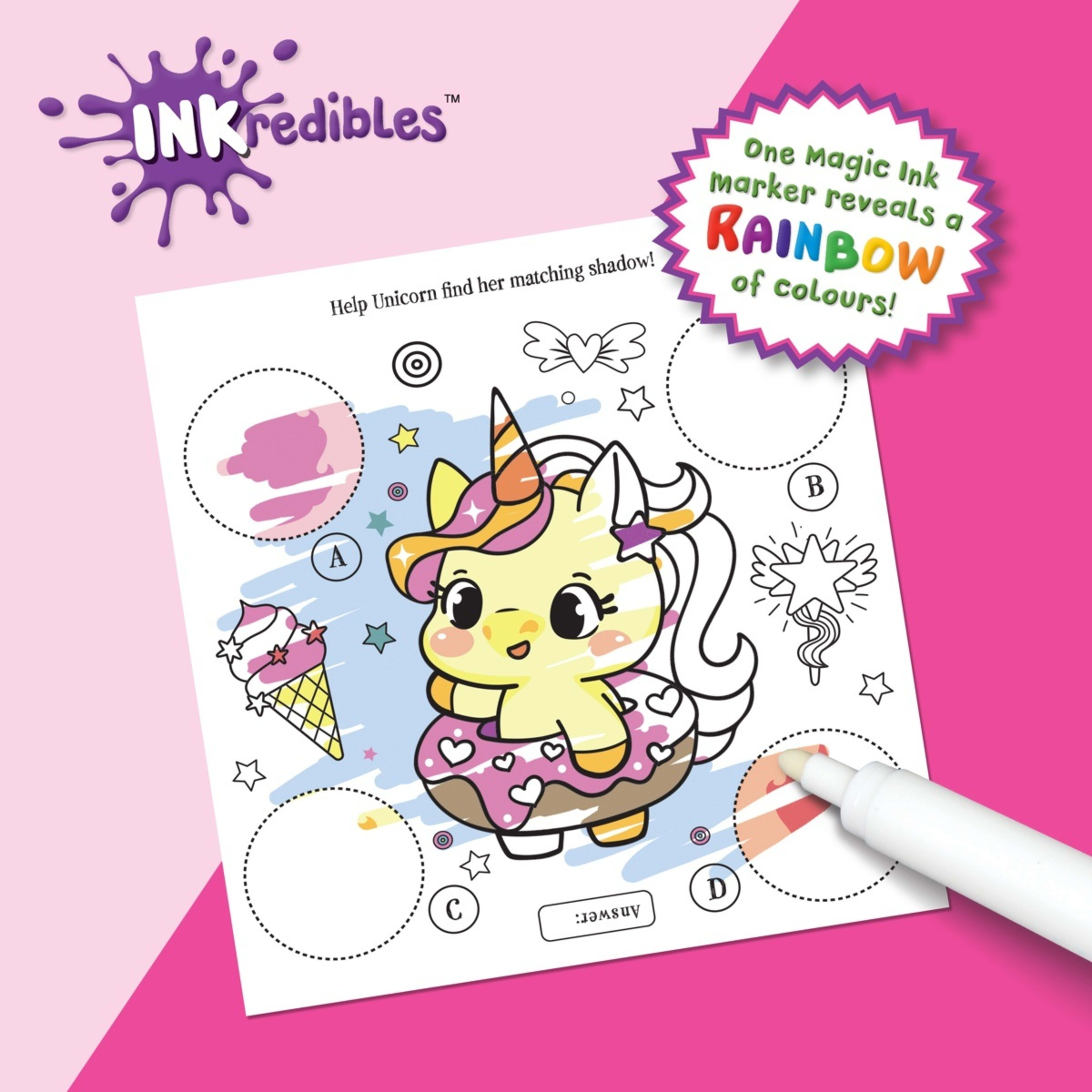 2 INKredibles Magic Reveal Unicorn Dreams Mess Free Magic Ink Pictures! - Book, 2 of 5