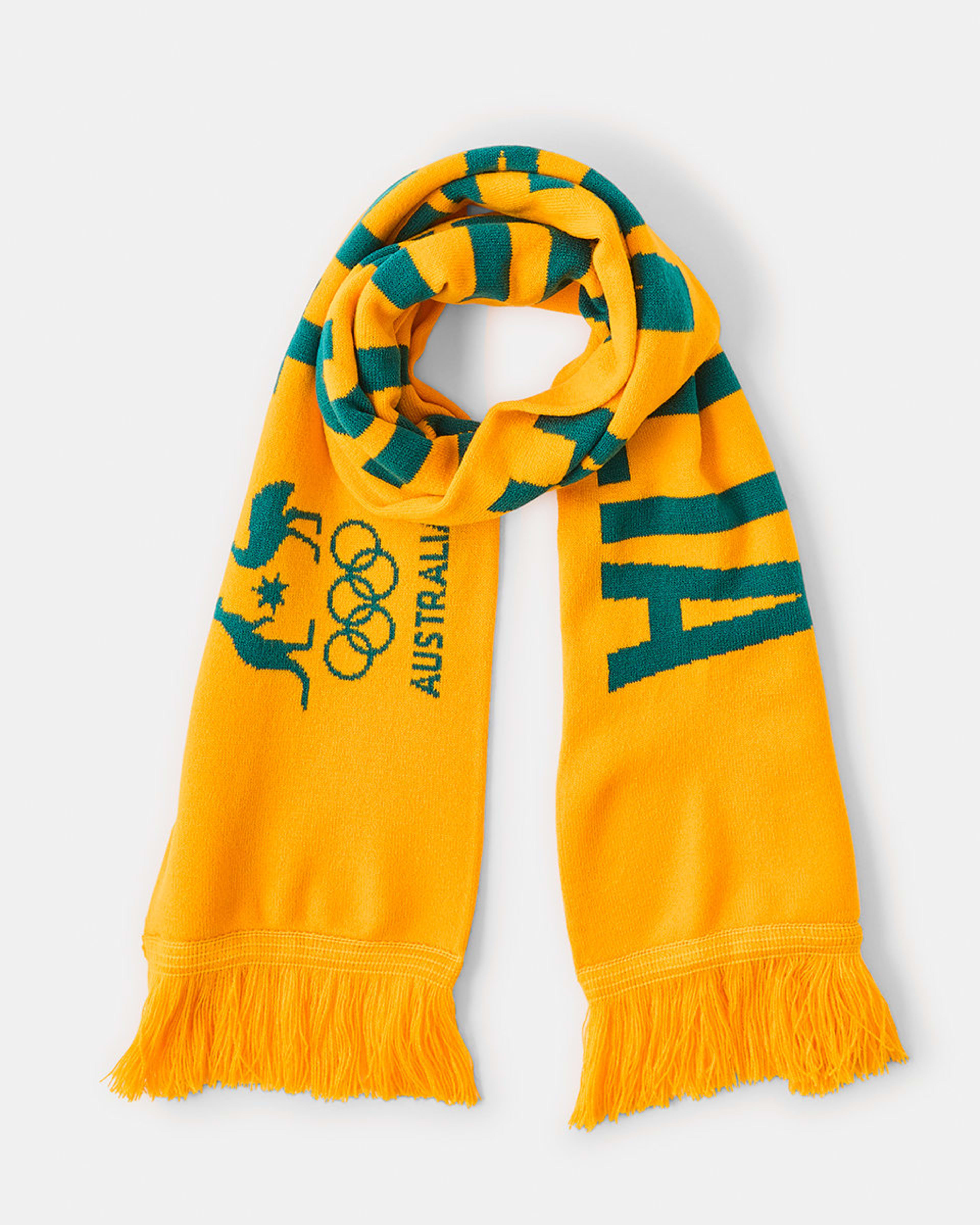 10 Active Unisex Olympics Team Aus Scarf Oz Yellow, 10 of 10