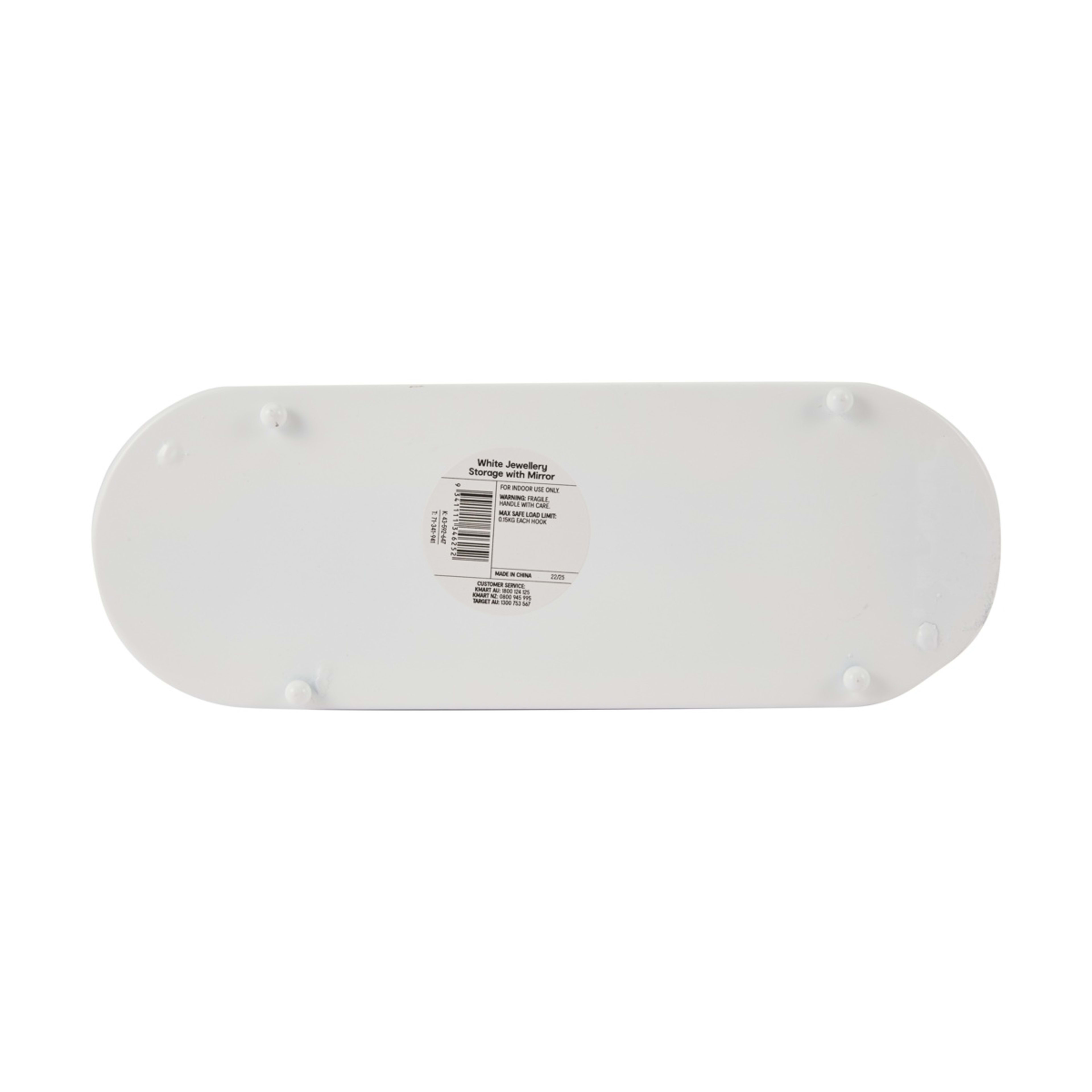 7 Jewellery Storage with Mirror - White, 7 of 7