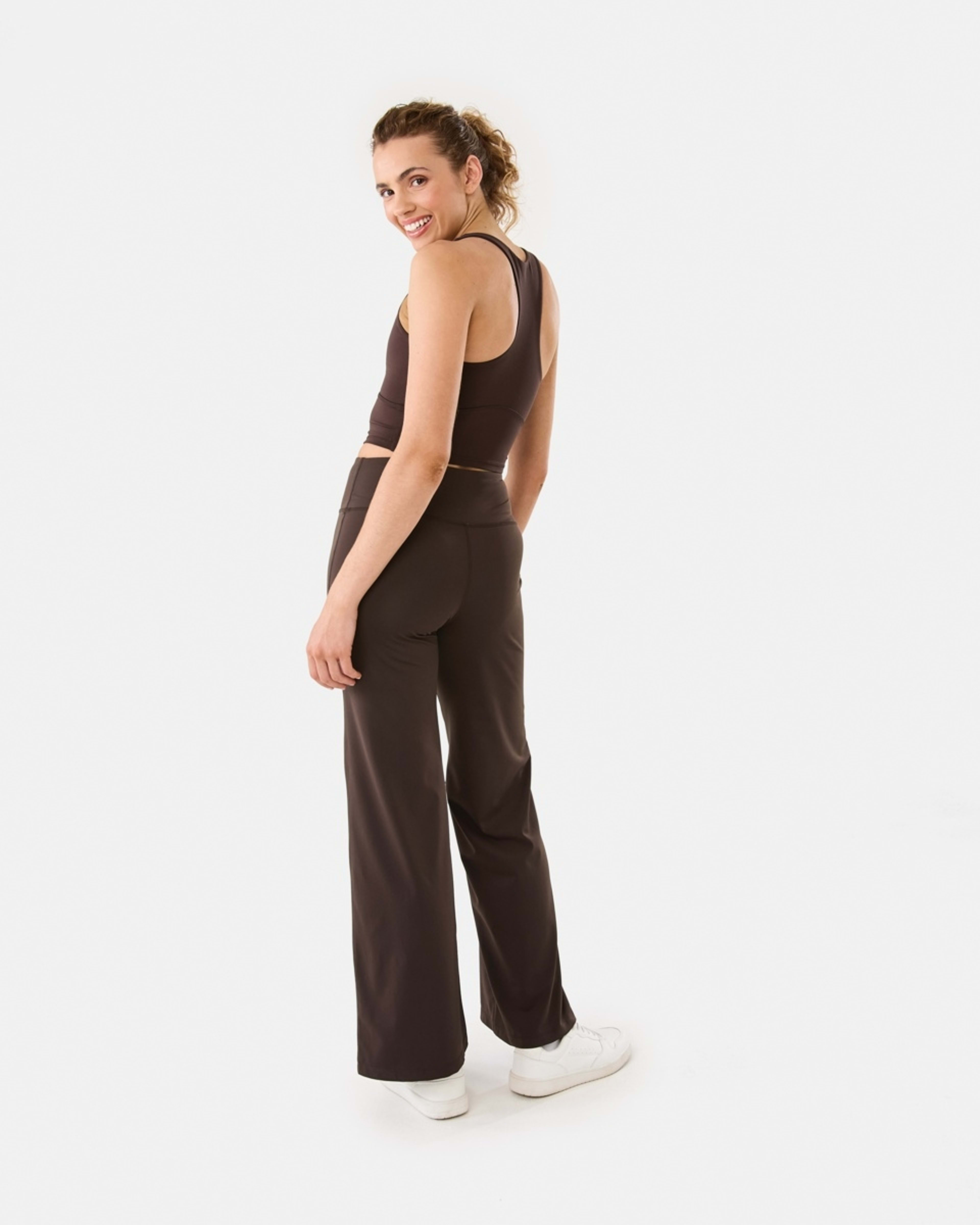 4 Active Womens Wide Leg Leggings TUSCAN BROWN, 4 of 5