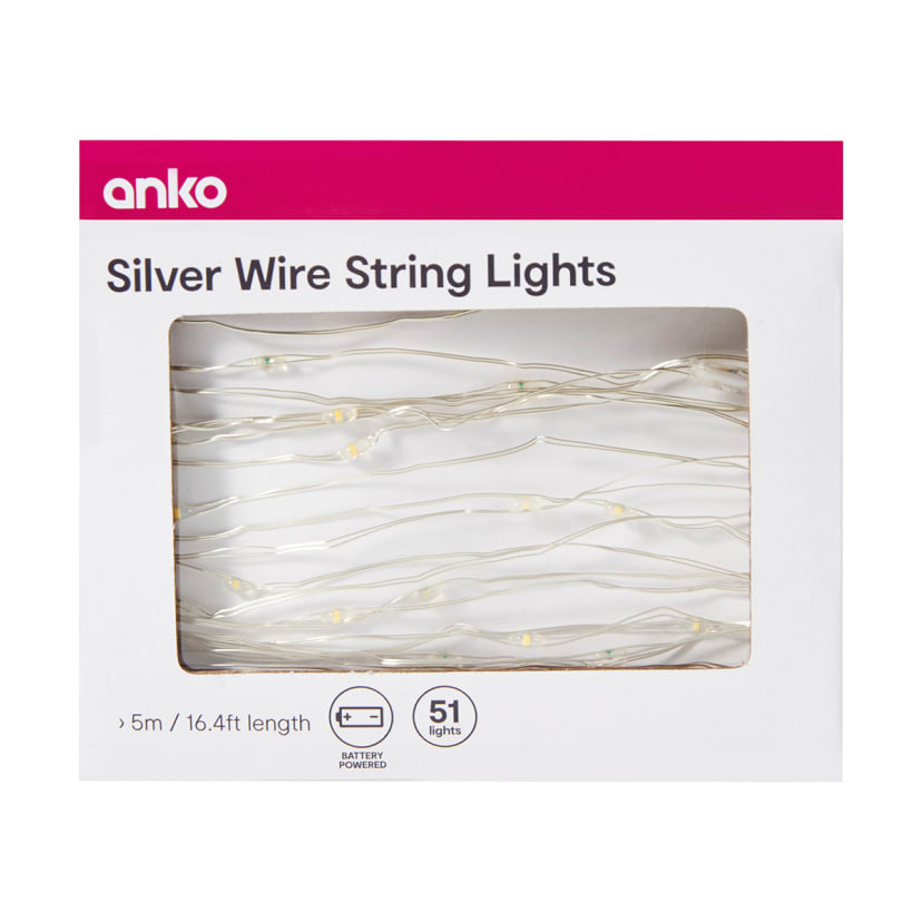 Silver Wire String Lights Kmart