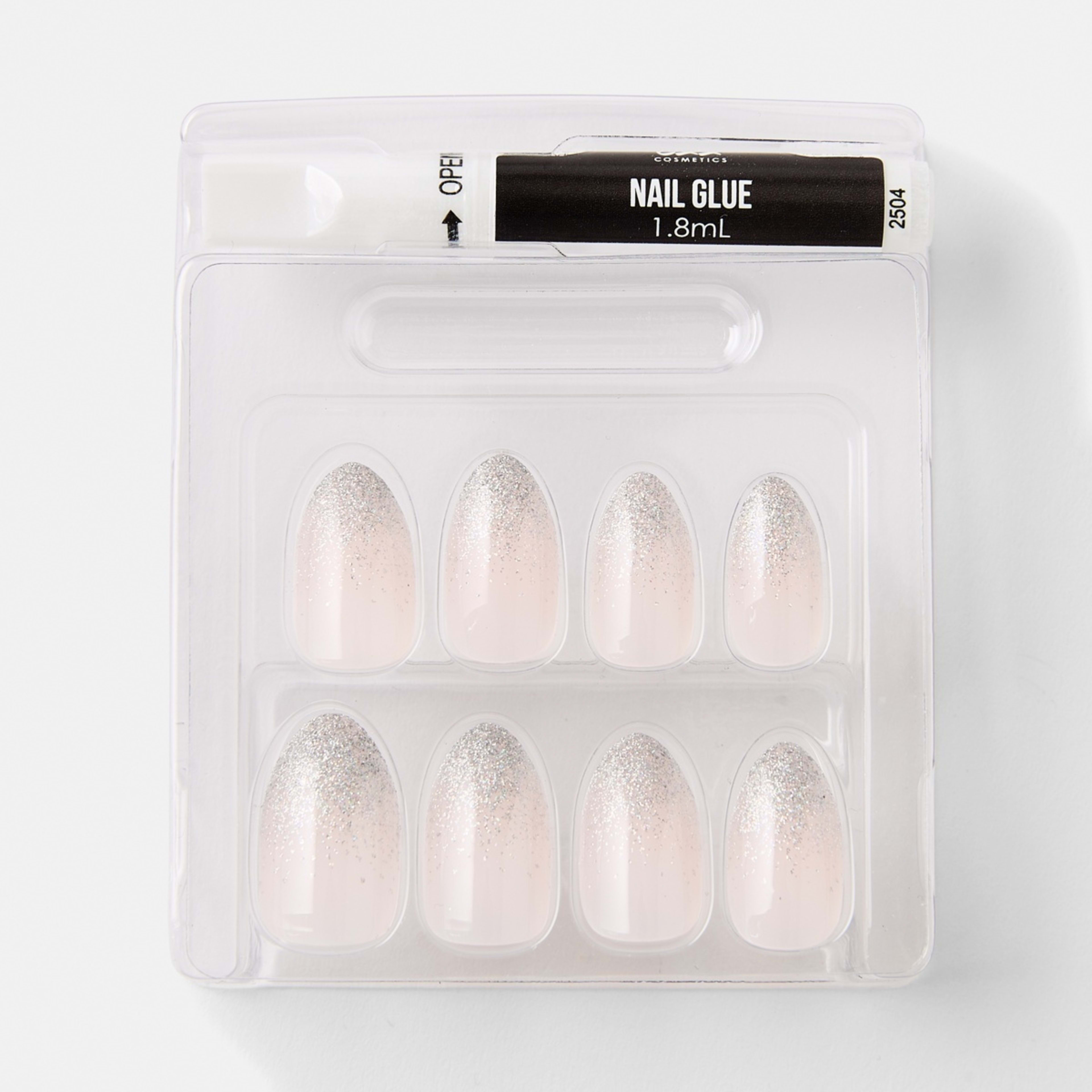 3 OXX Cosmetics 24 Pack Artificial Nails with Adhesive - Almond Shape, Glitter Tip, 3 of 5