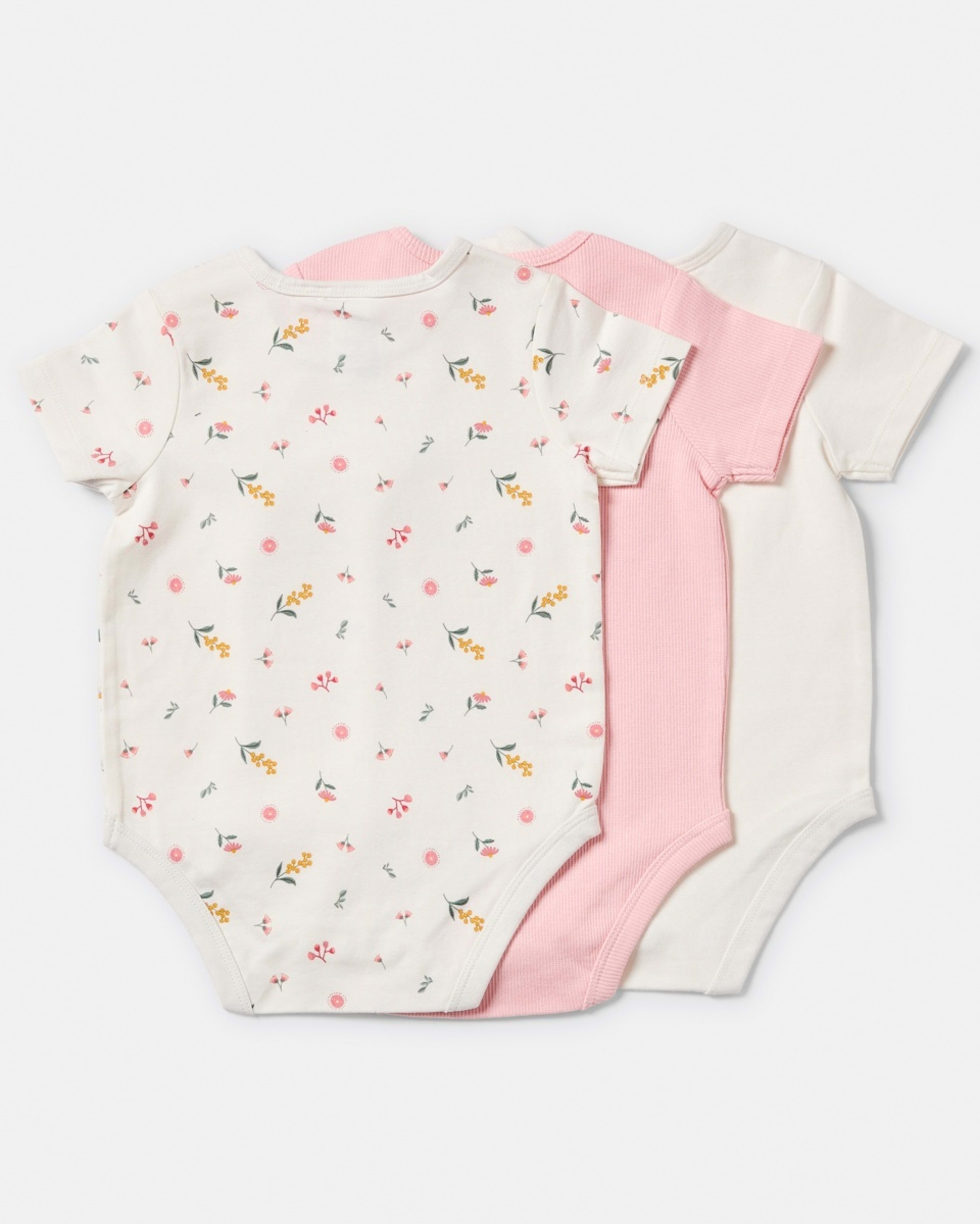 2 3 Pack Short Sleeve Print Bodysuits NATIVE FLORAL, 2 of 8
