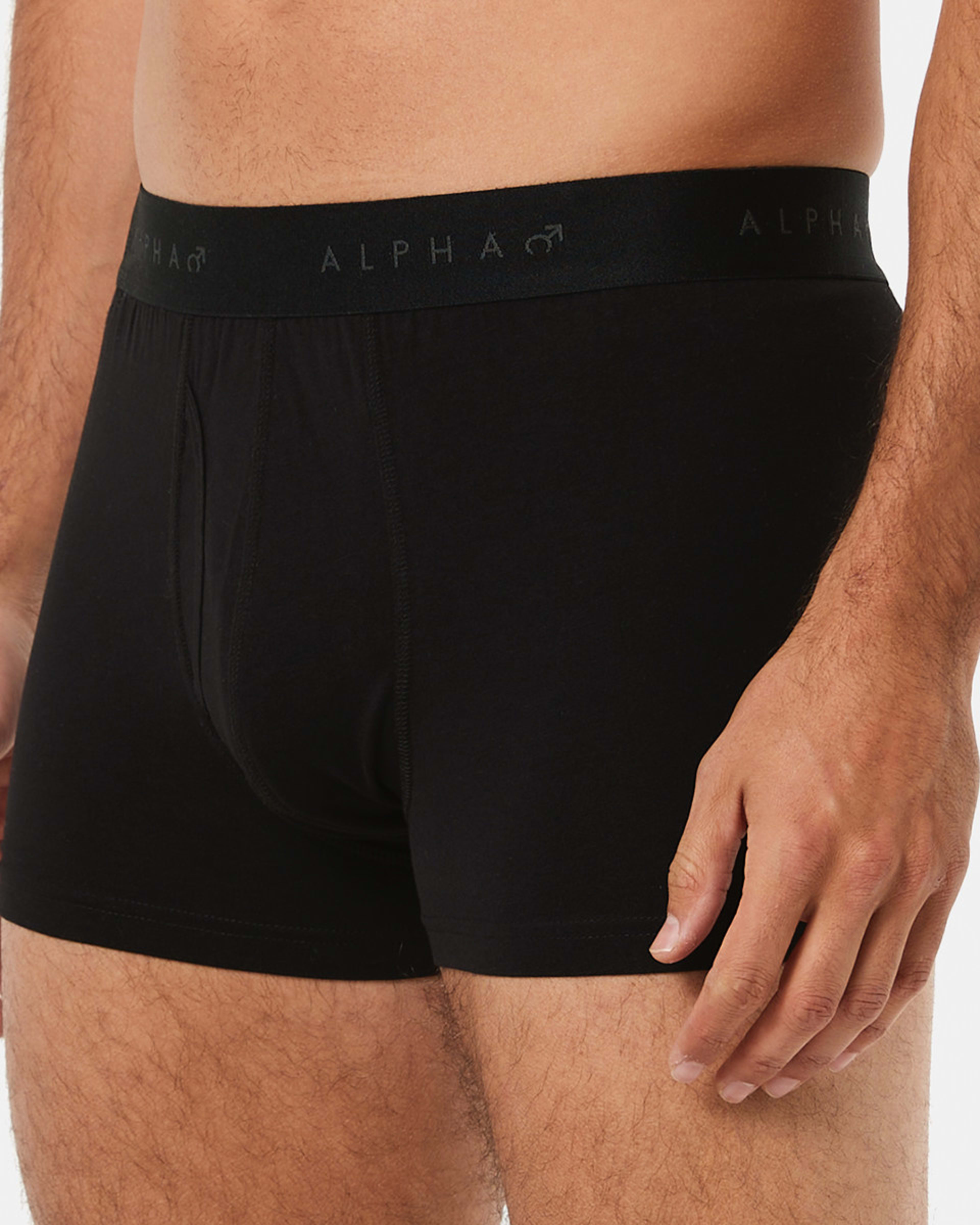 3 3 Pack Fly Front Plain Trunks Black, 3 of 6