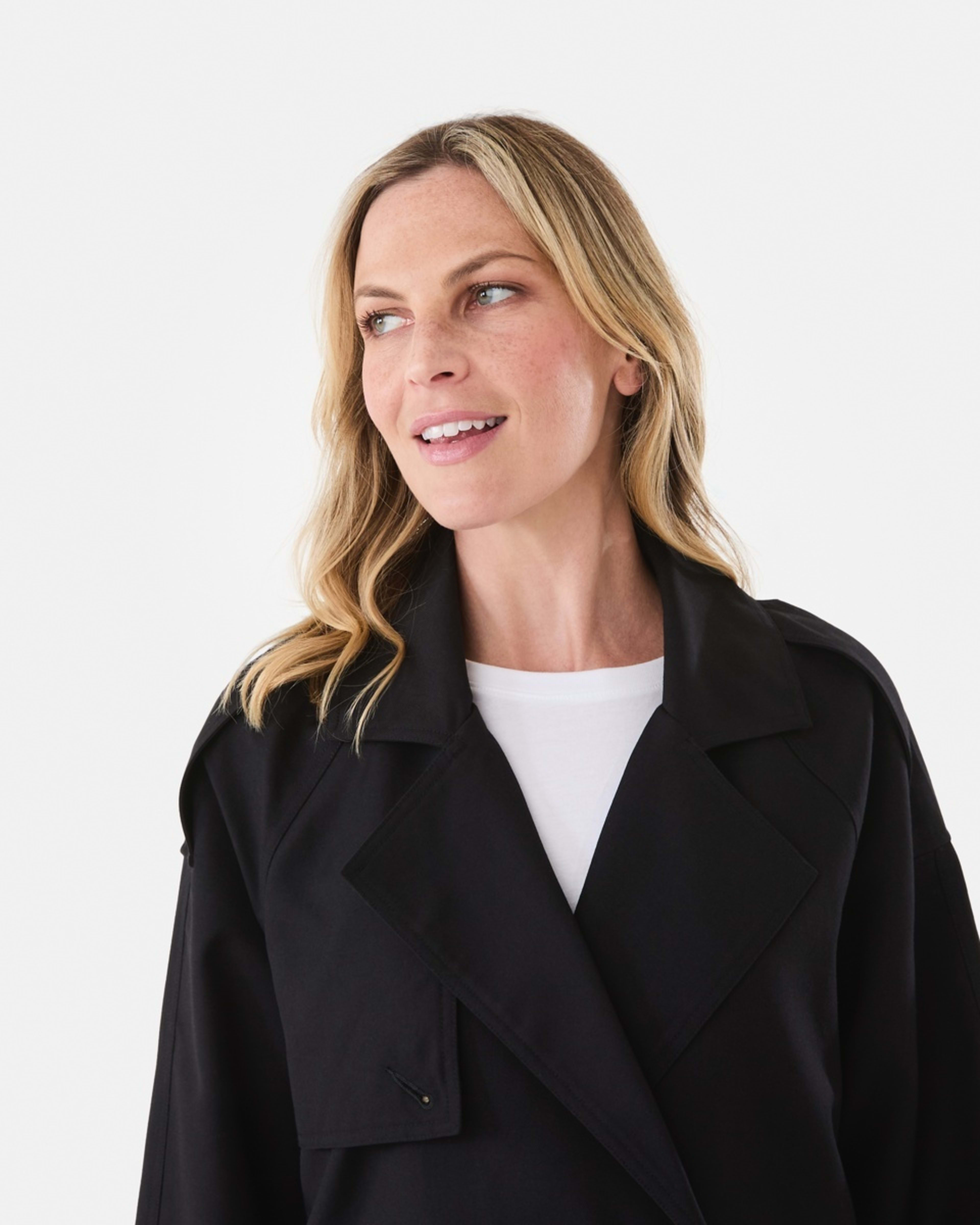 5 Crop Trench Coat Black, 5 of 8