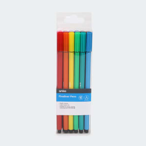 12 Pack Fineliner Pens - Bright - Kmart