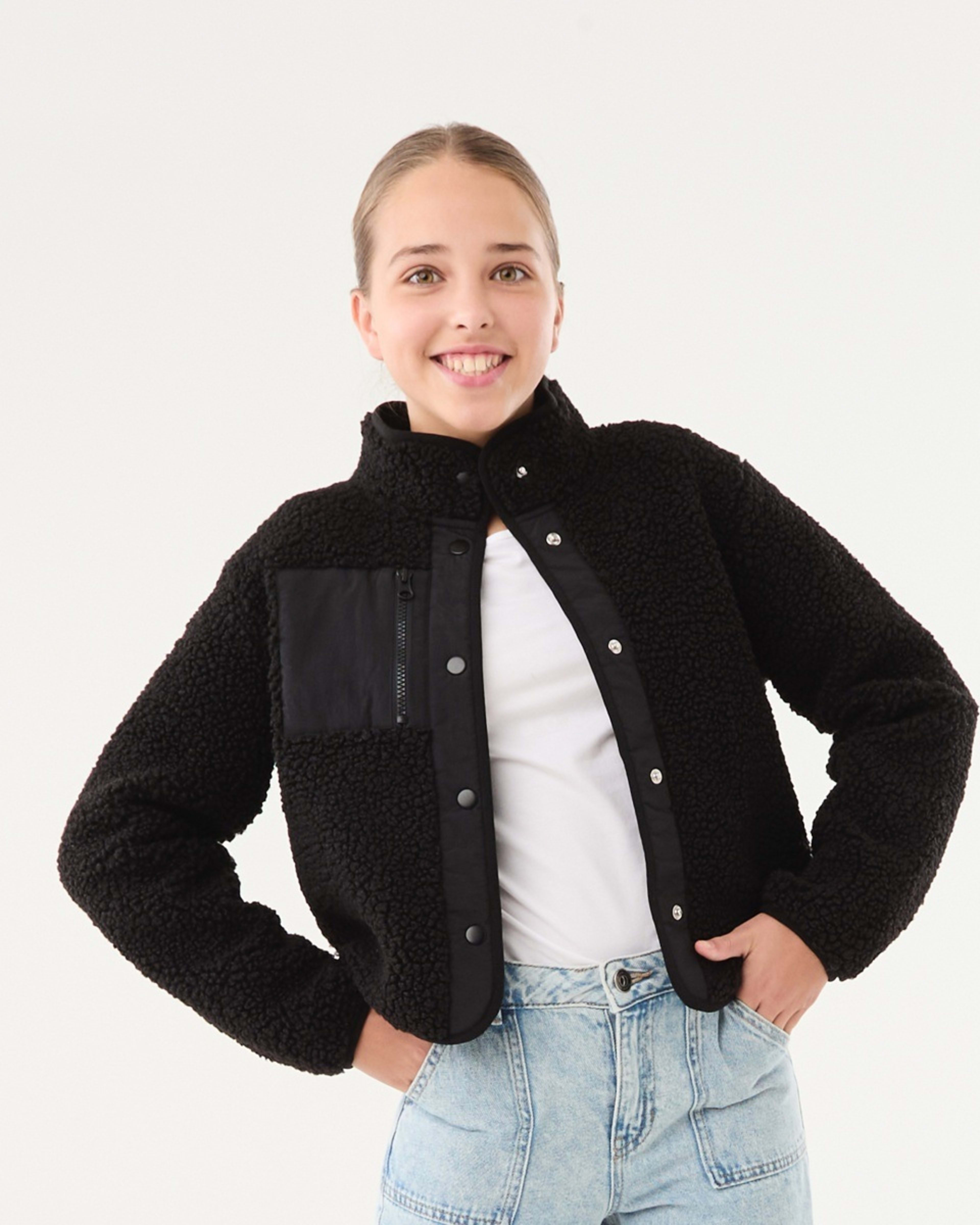 1 Teddy Fleece Jacket Black