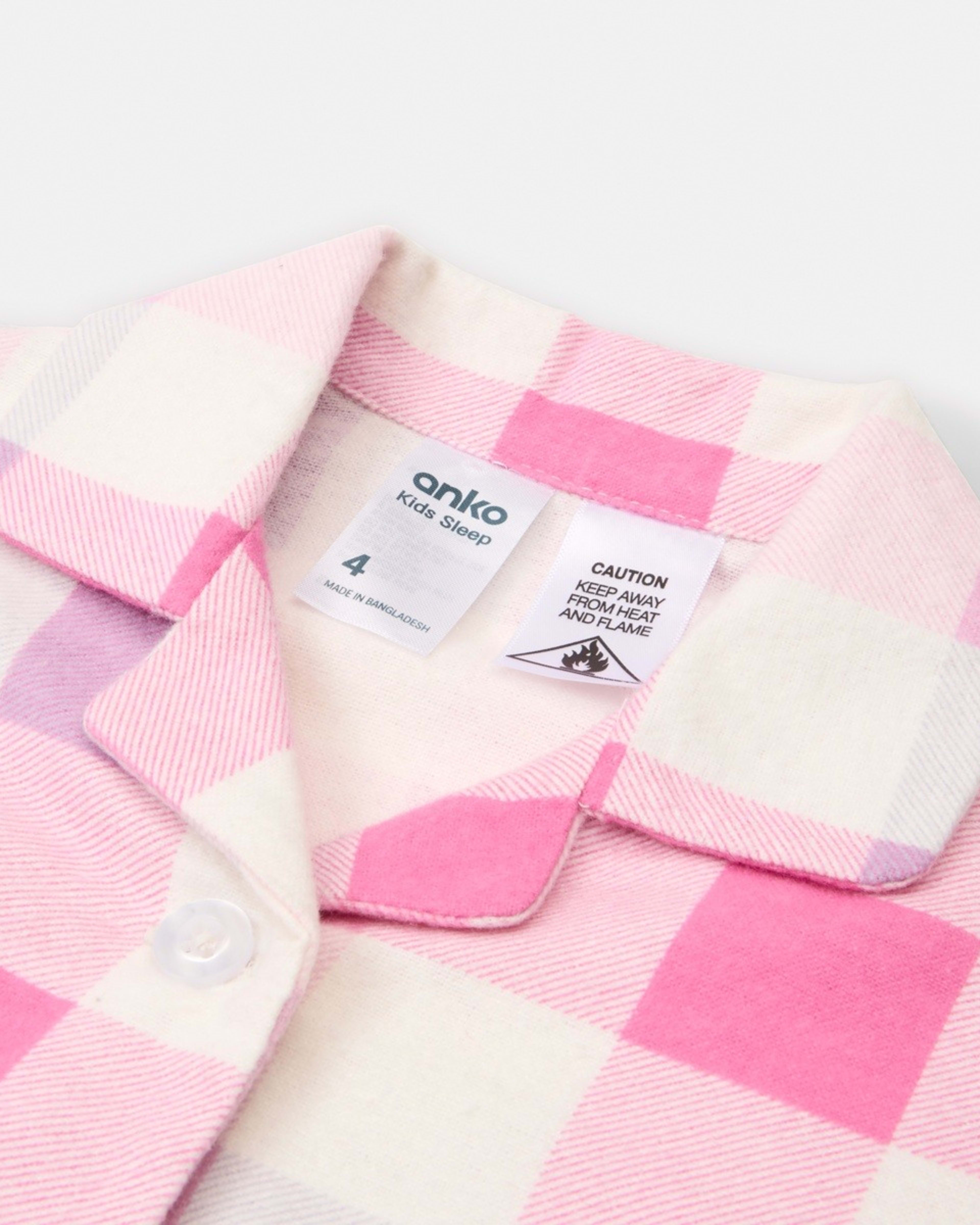 8 Flannelette Pyjama Set Pnk Check2, 8 of 9