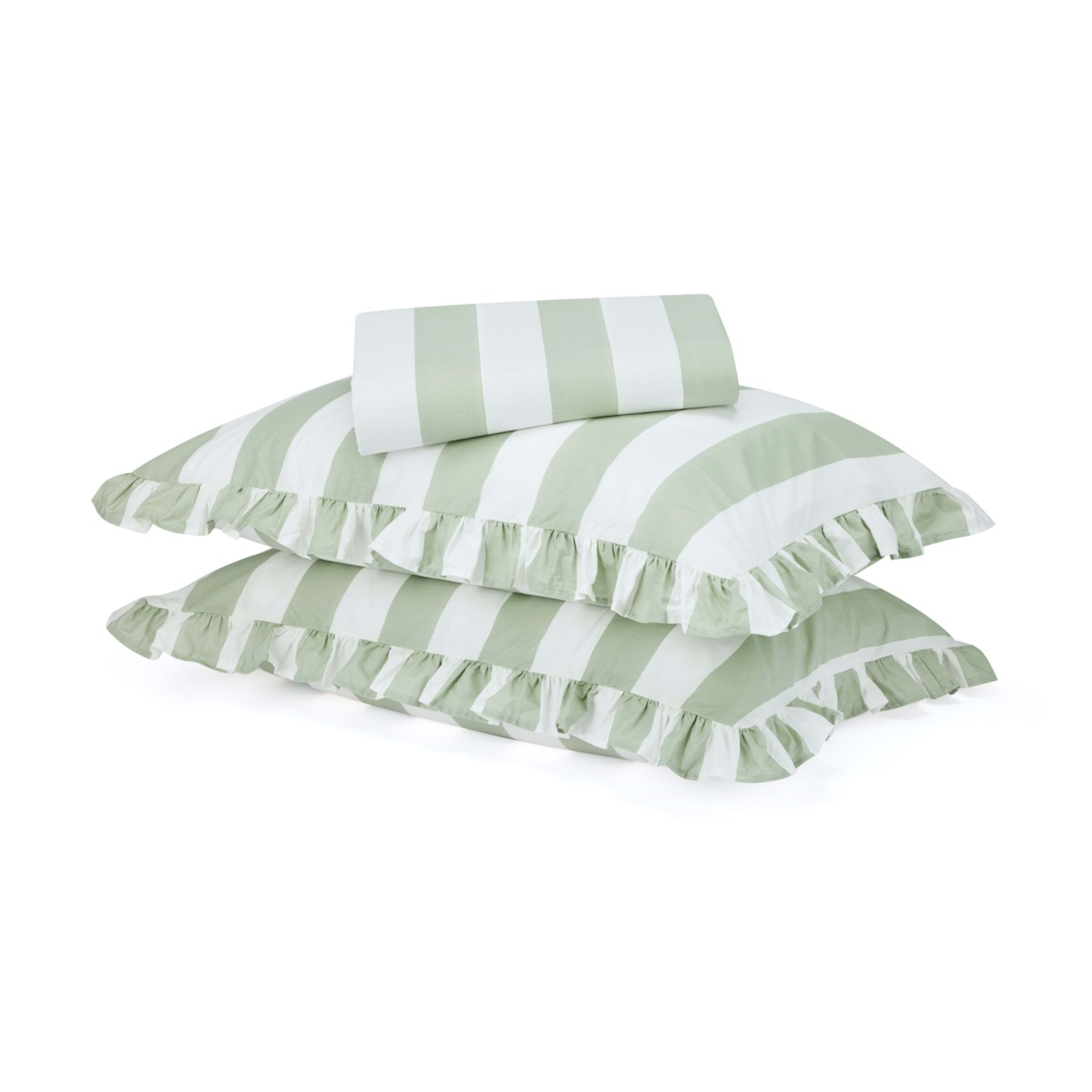 1 250 Thread Count Cotton Ruffle Sheet Set - Queen Bed, Sage