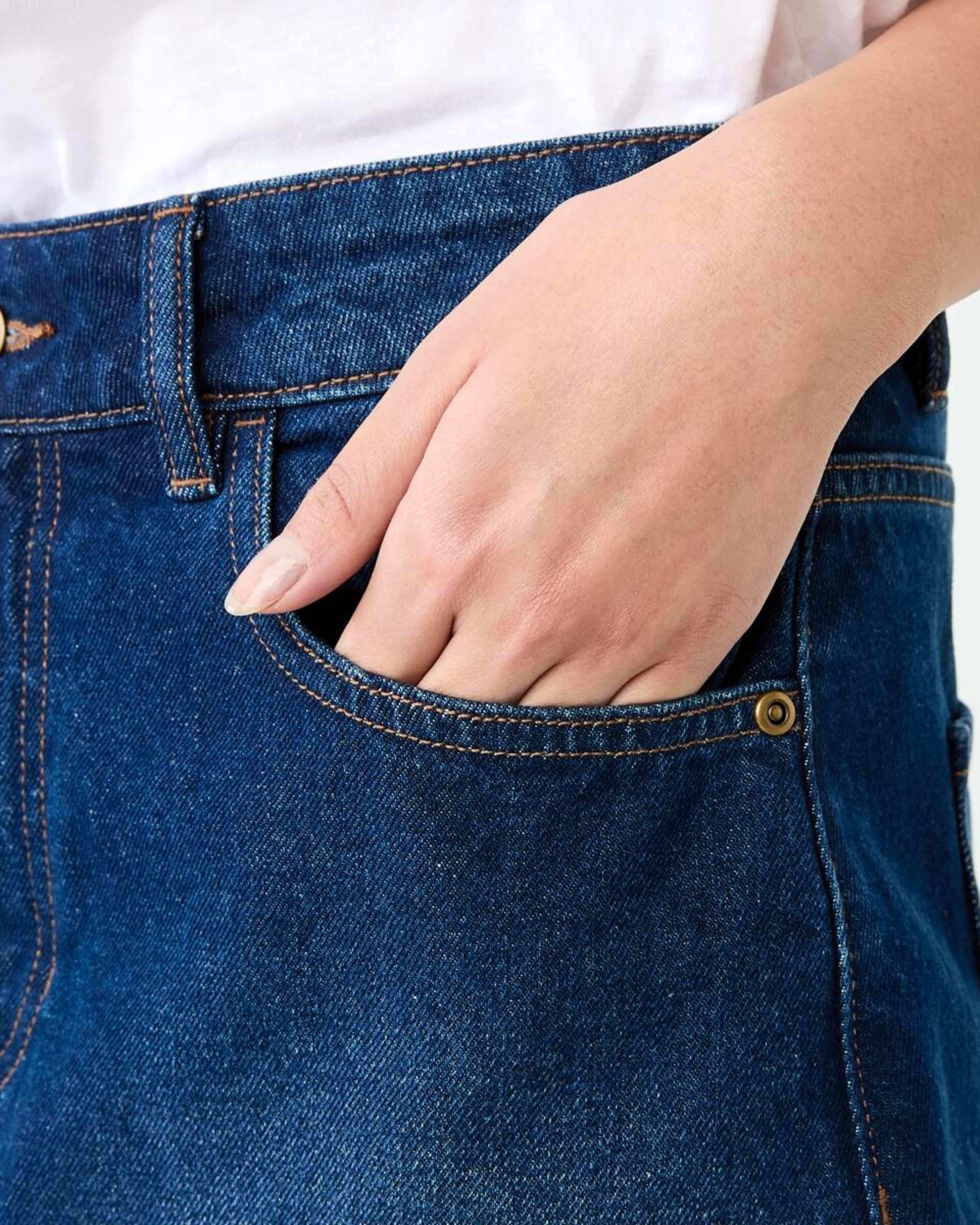 6 Denim A-line Mini Skirt MID WASH, 6 of 10