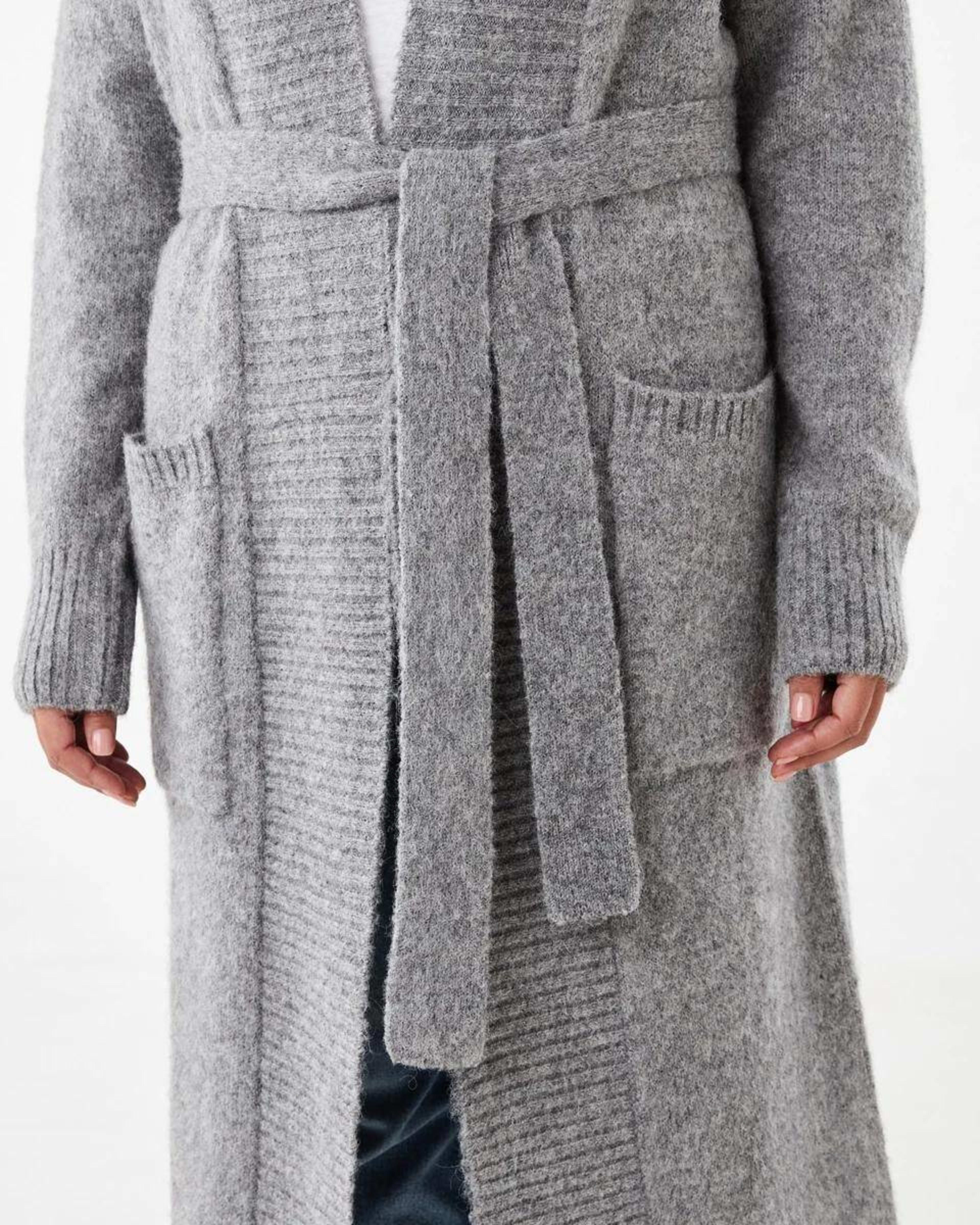 6 Longline Fluffy Cardigan Grey Marle, 6 of 7