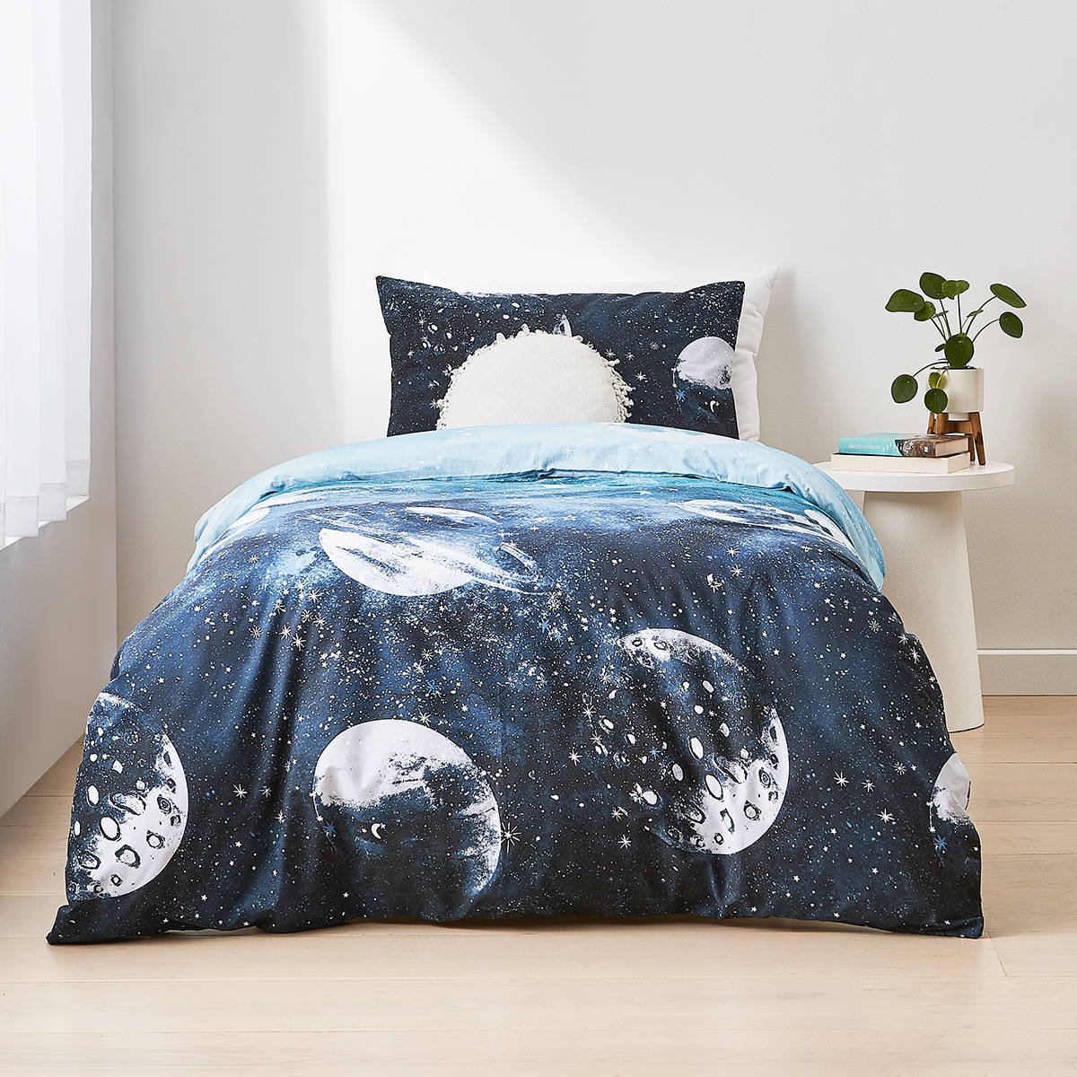 Galaxy Reversible Quilt Cover Set Single Bed Kmart