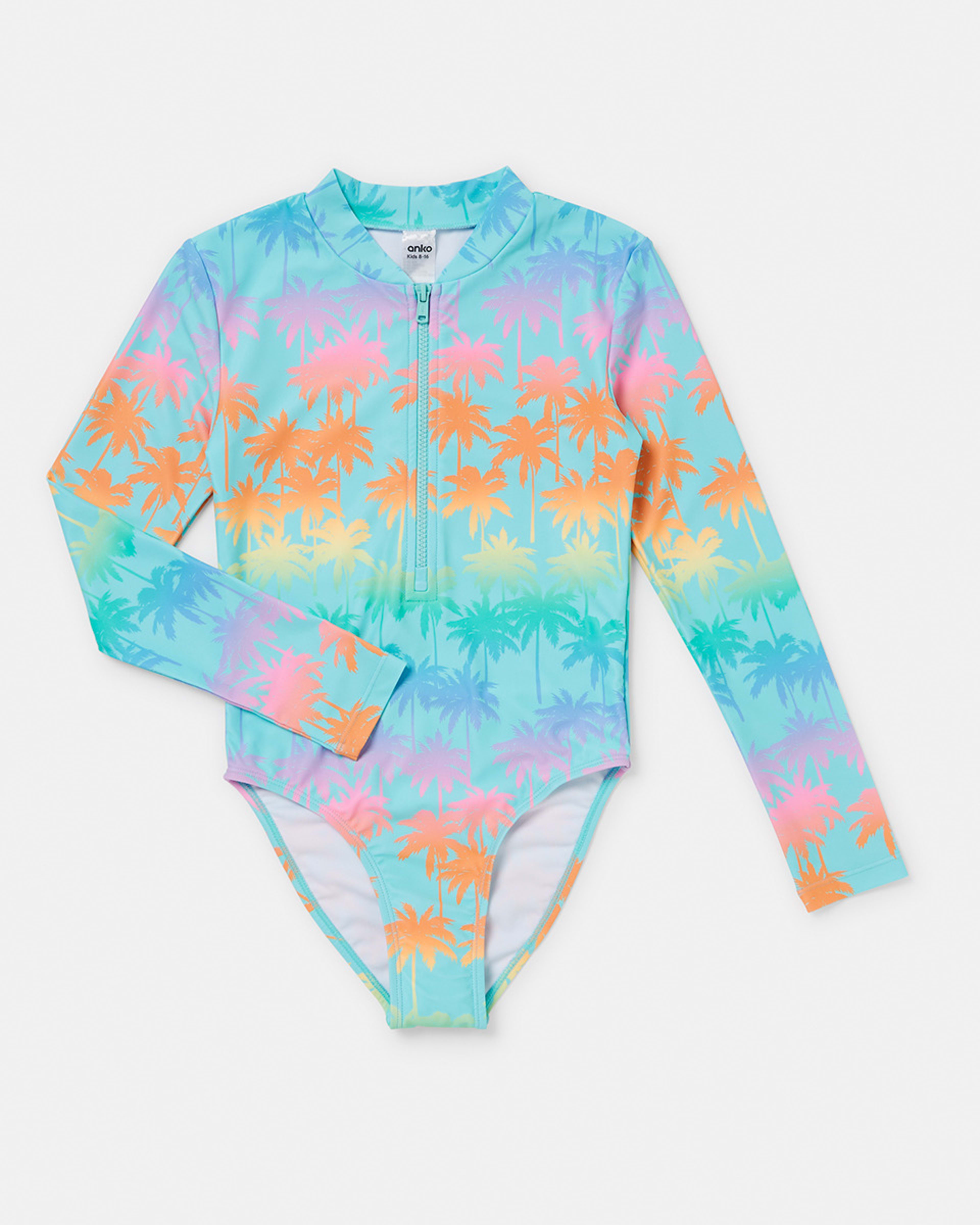 Long Sleeve Print Swimsuit Kmart