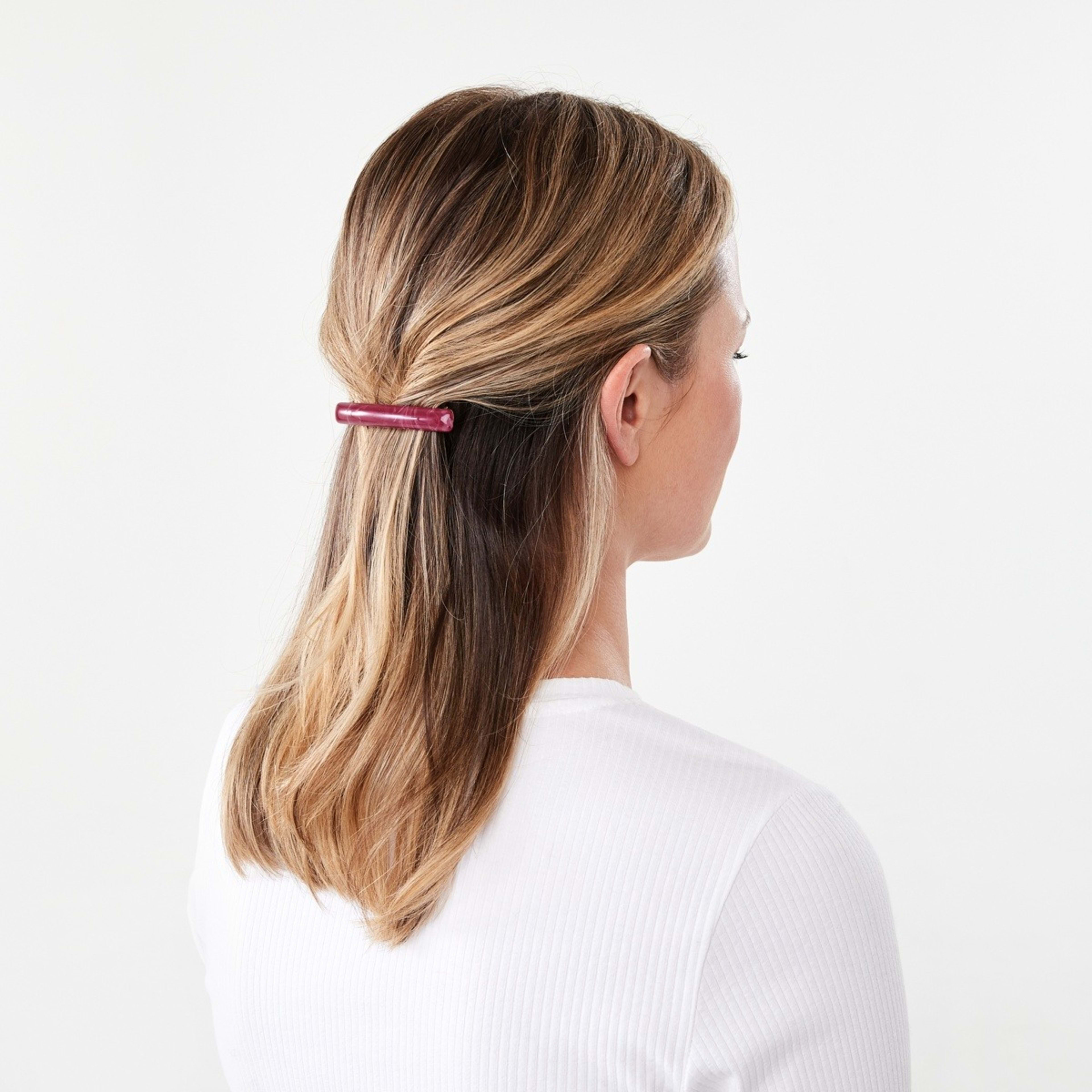 3 2 Pack Red Barrette Hair Tie and Clip Set, 3 of 4