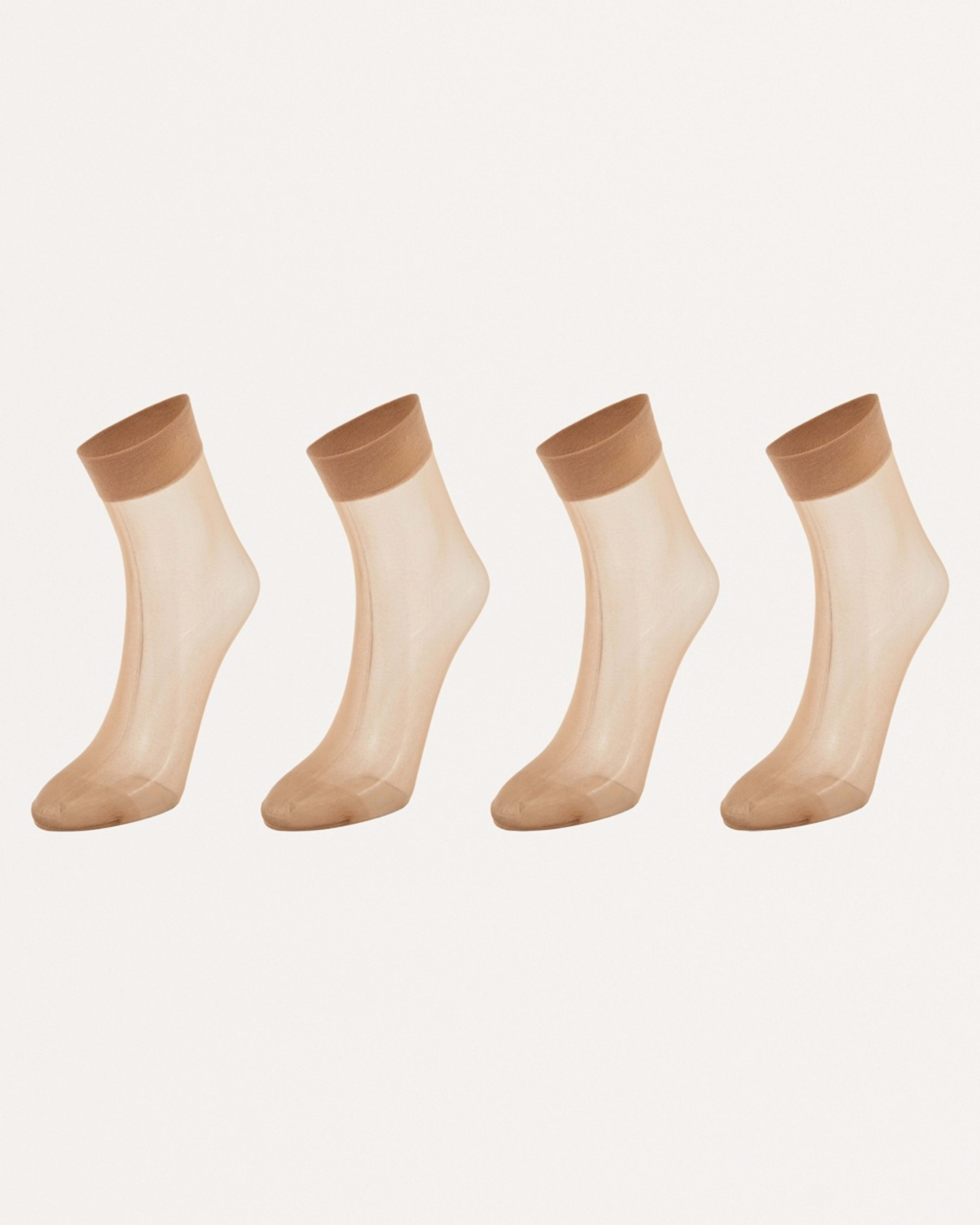1 4 Pack Ankle High Pantyhose NATURAL HOISERY