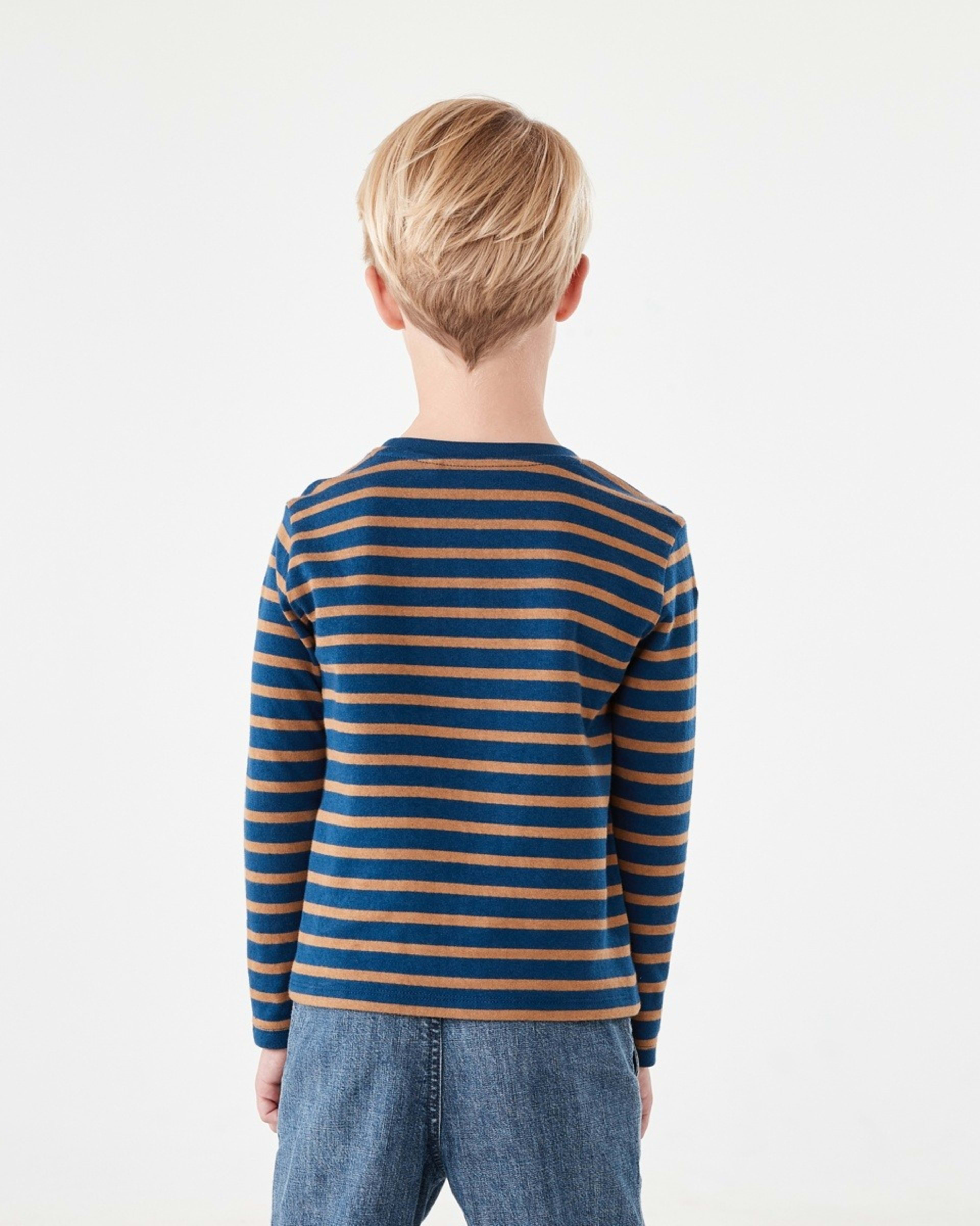 2 Double Cloth Stripe T-shirt Nvy Stripe, 2 of 8
