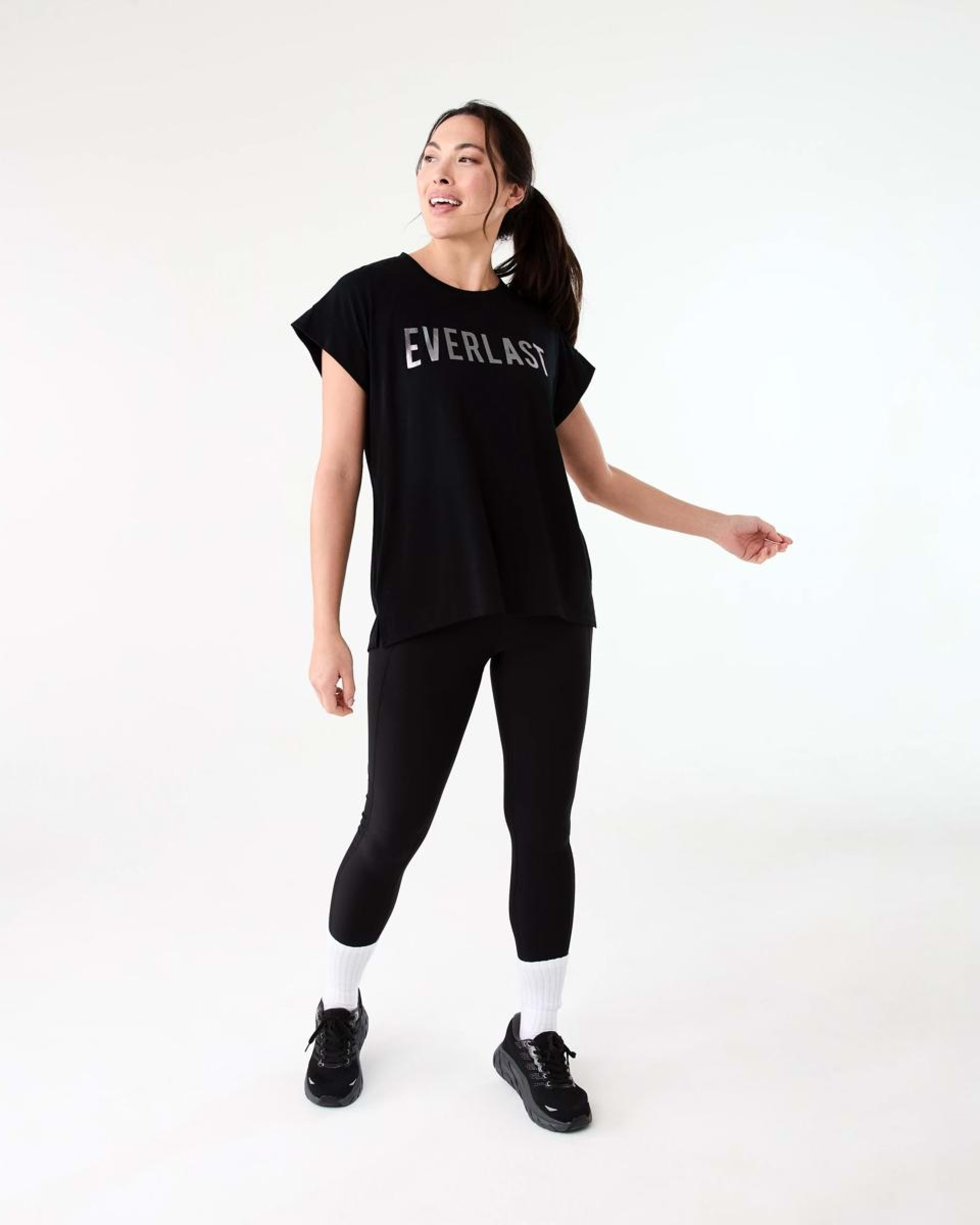 7 Everlast Womens Relaxed Longline T-shirt EVERLAST BLACK, 7 of 7