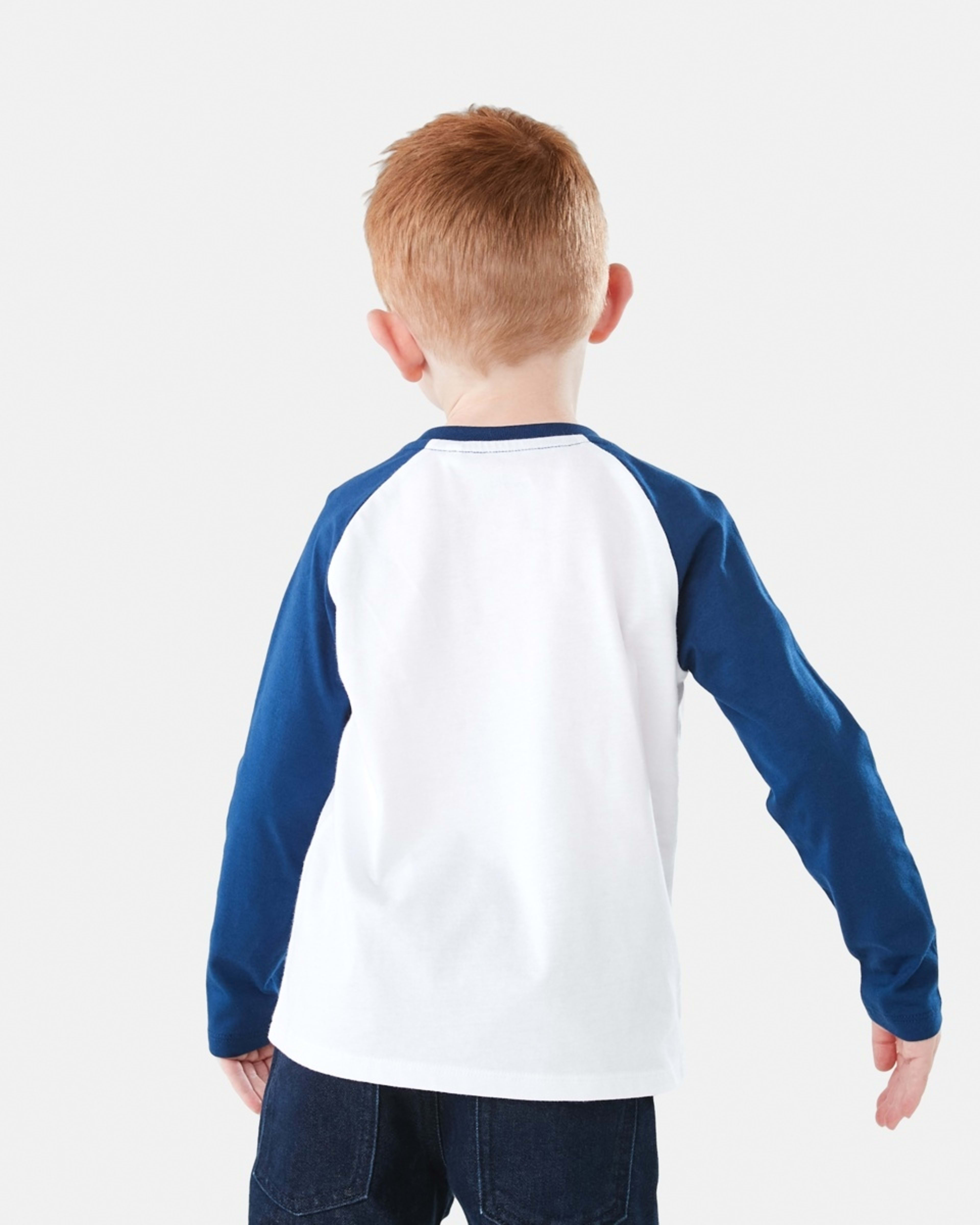 2 Printed Raglan Long Sleeve T-shirt Team Dino Puff White, 2 of 9