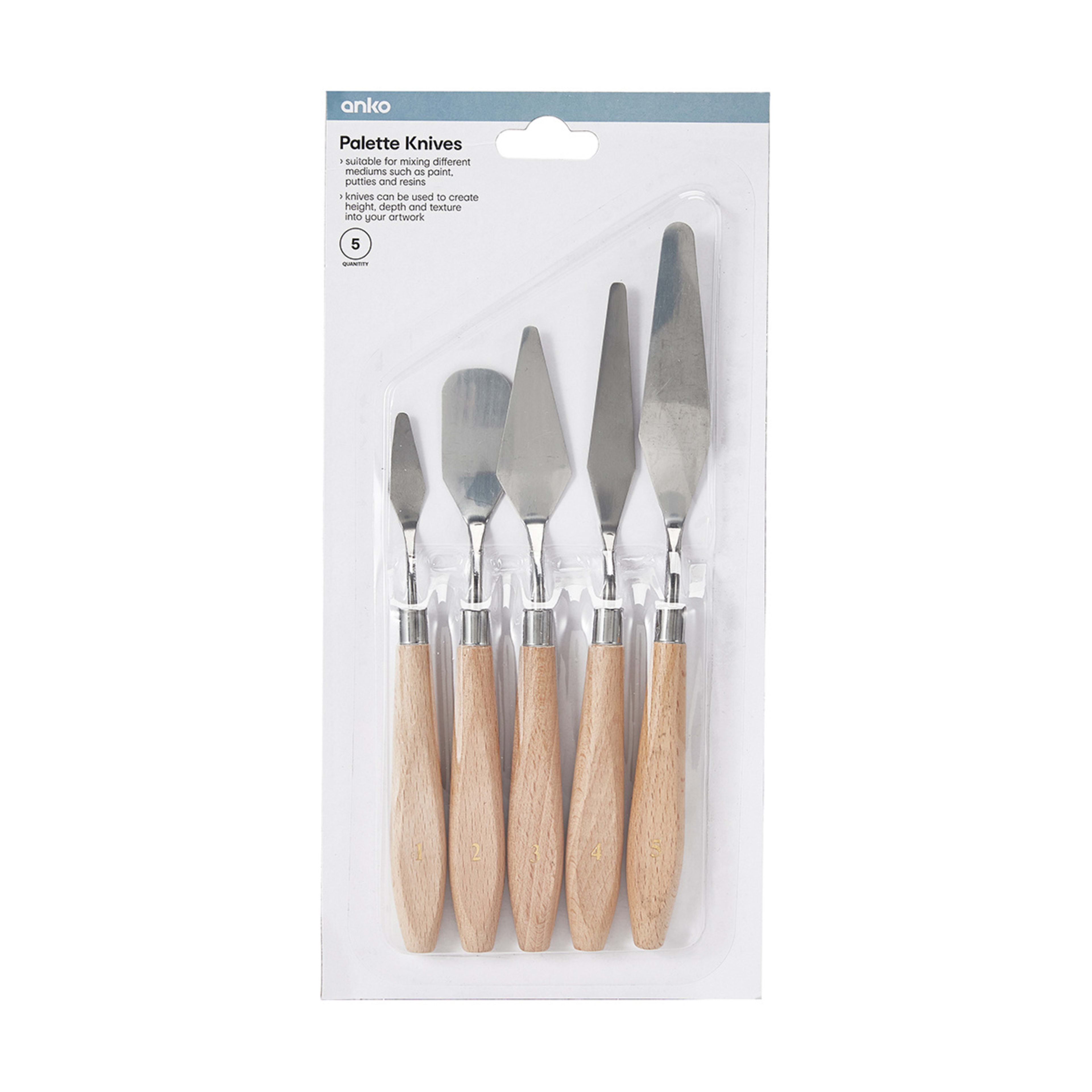 5 Pack Palette Knives Kmart