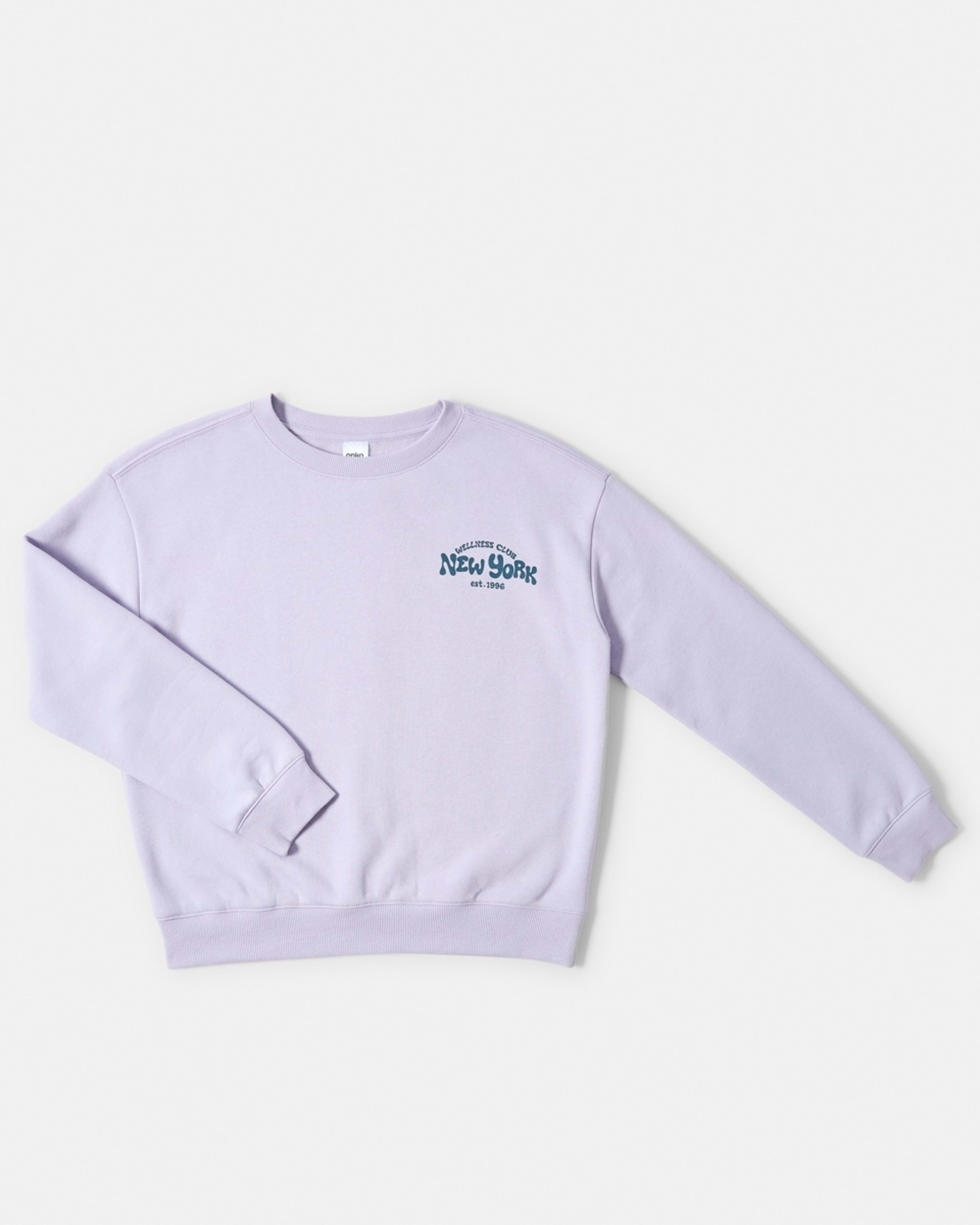 7 Print Crew Neck Sweatshirt Ny Wellness Club Pastel Lilac, 7 of 8