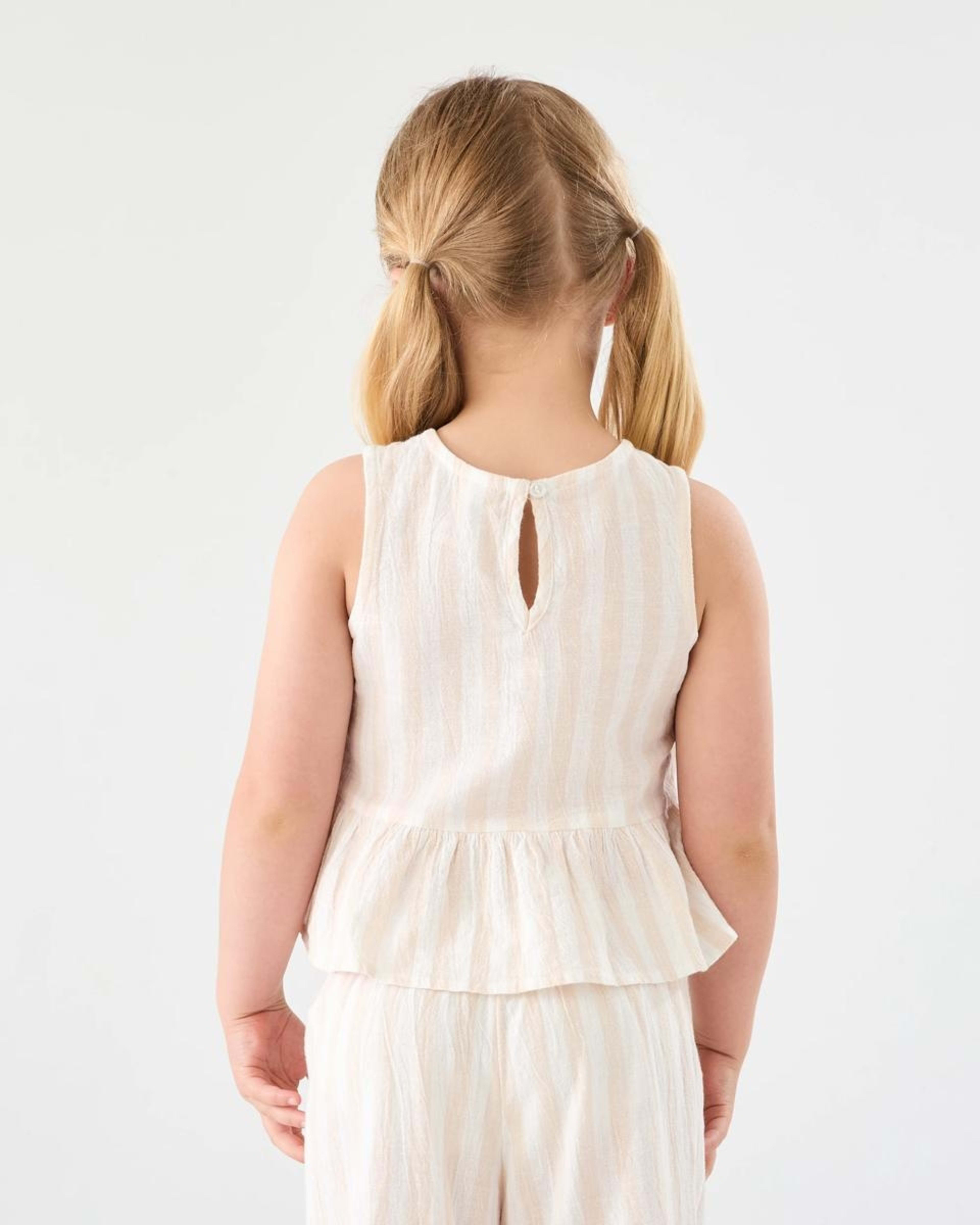 2 Tie Front Frill Top Bge Stripe, 2 of 7