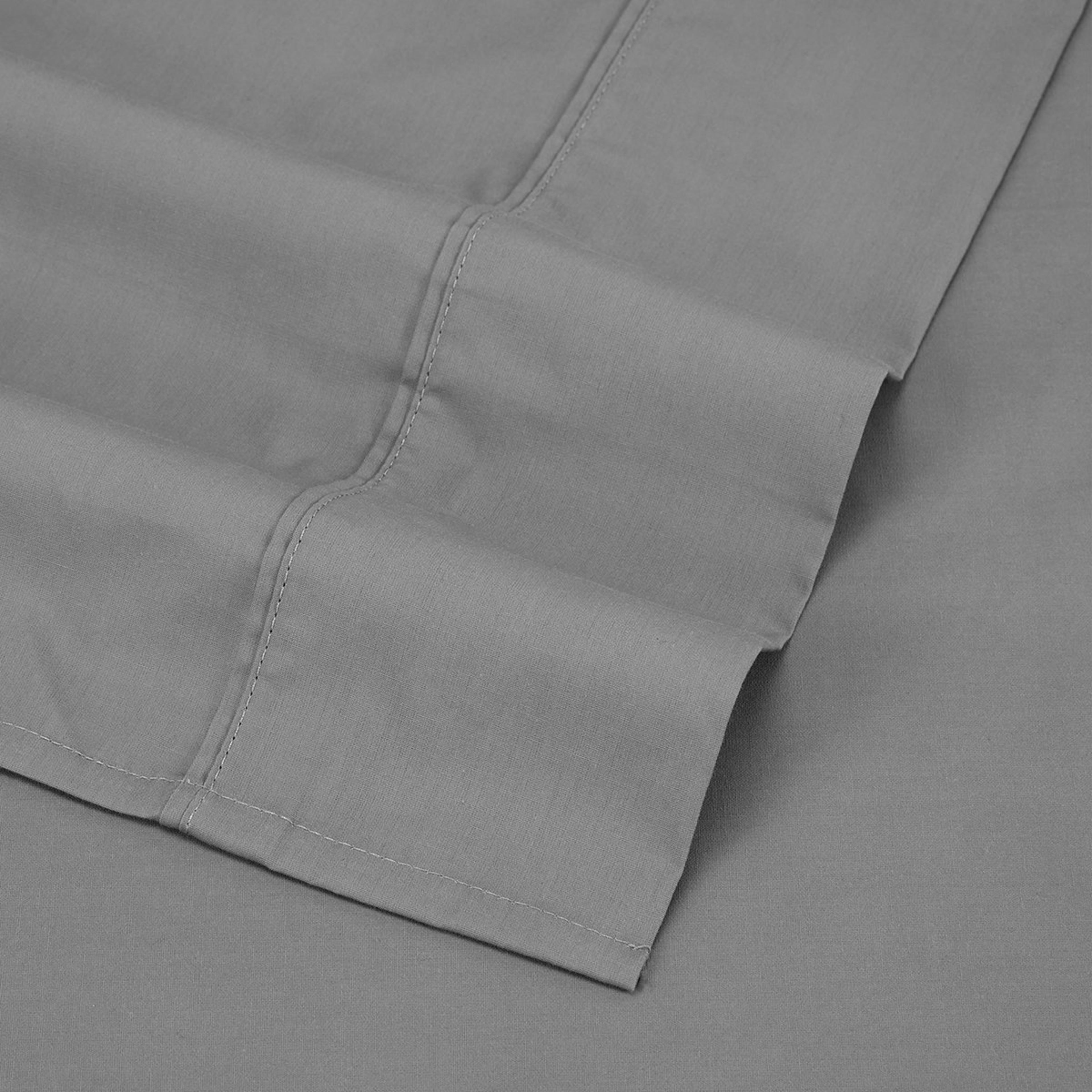 4 250 Thread Count Cotton Rich Sheet Set - Grey, Single Bed, 4 of 7