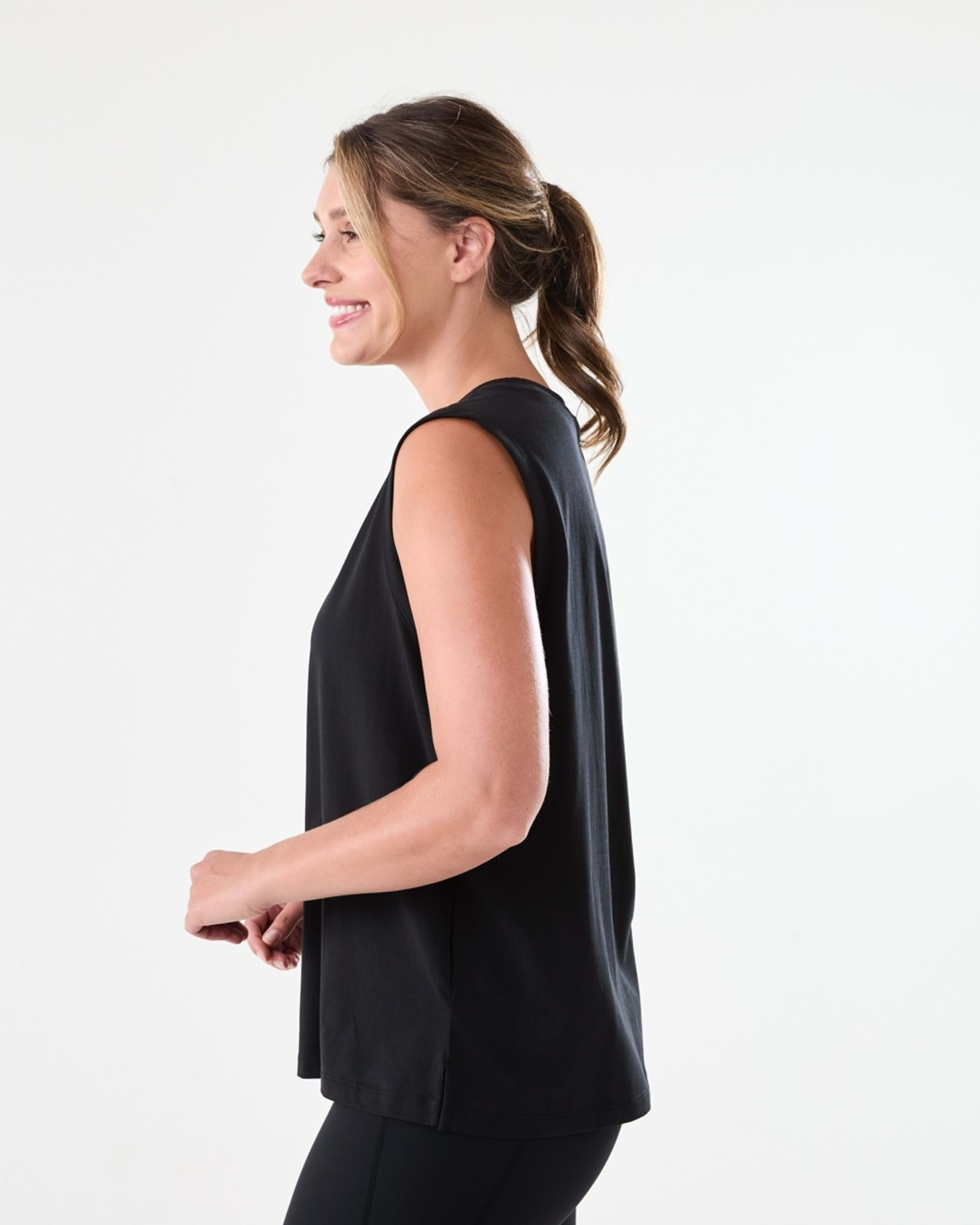 2 Active Womens Muscle Tank Black, 2 of 6