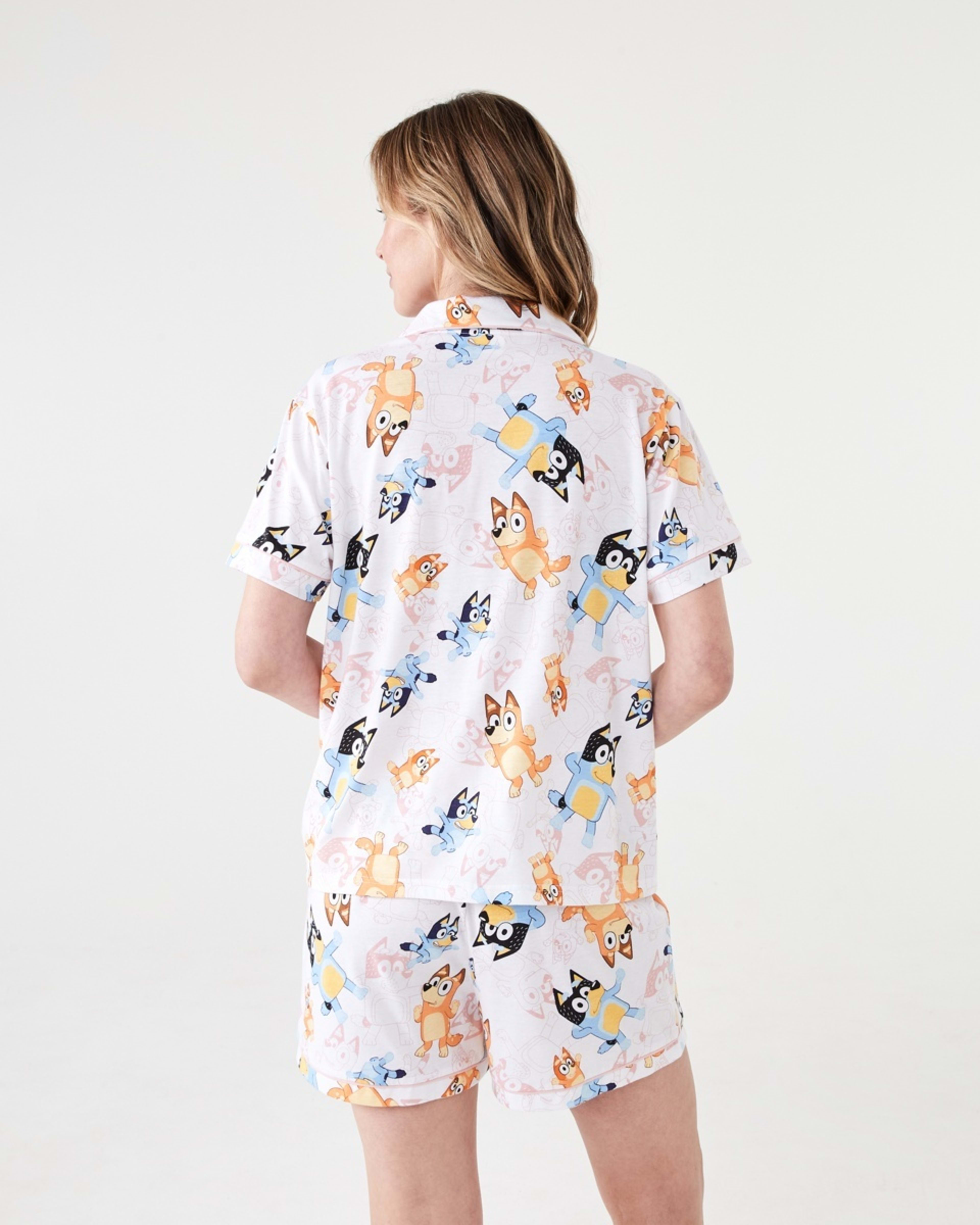 3 Bluey License Family Matching Short Sleeve Top and Shorts Comfort Pyjama Set BLUEY WHITE, 3 of 8