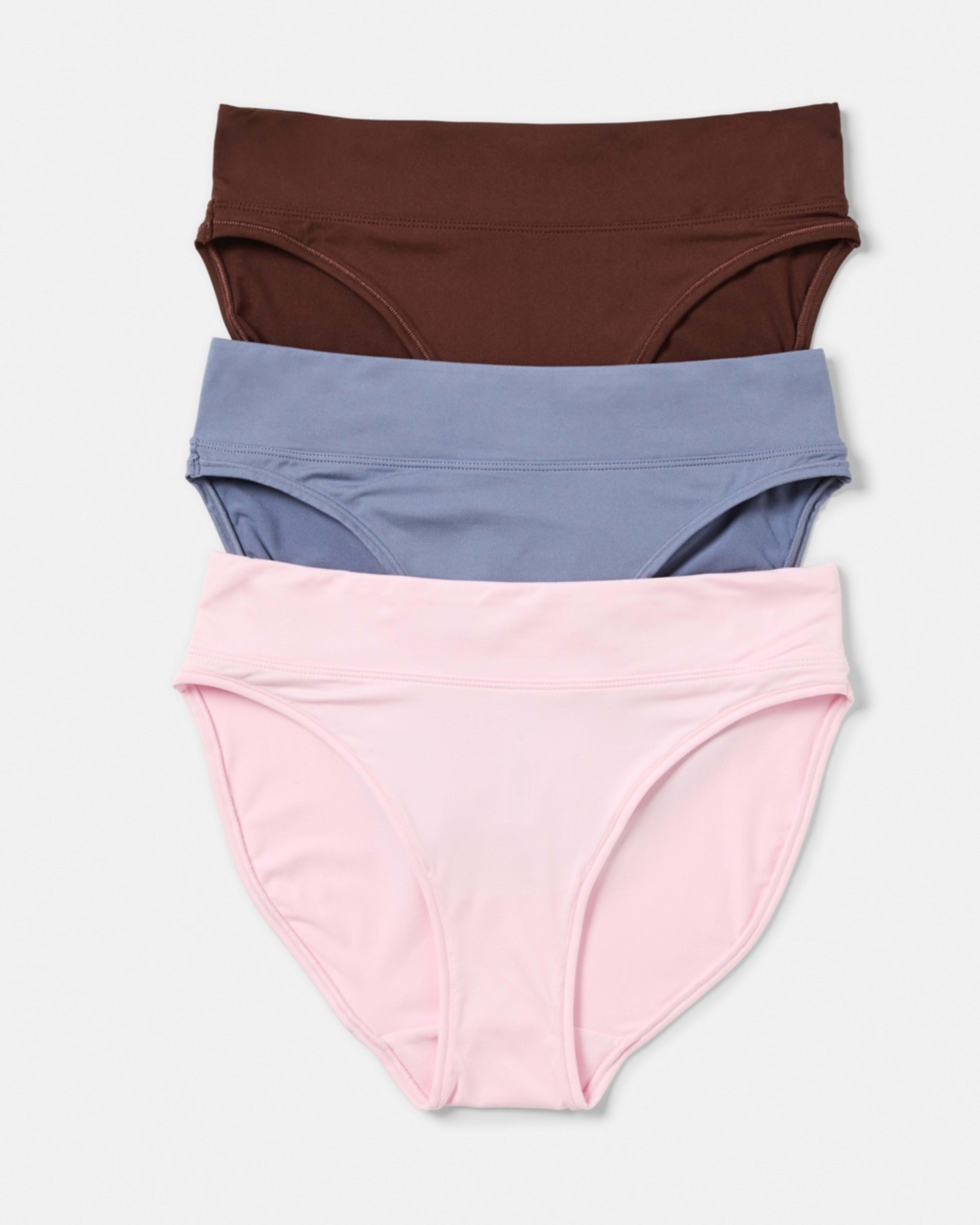 1 3 Pack Ultra Soft Hi-Cut Briefs BALLERINA, STEEL GREY, CHOCOLATE FUDGE, 1 of 8
