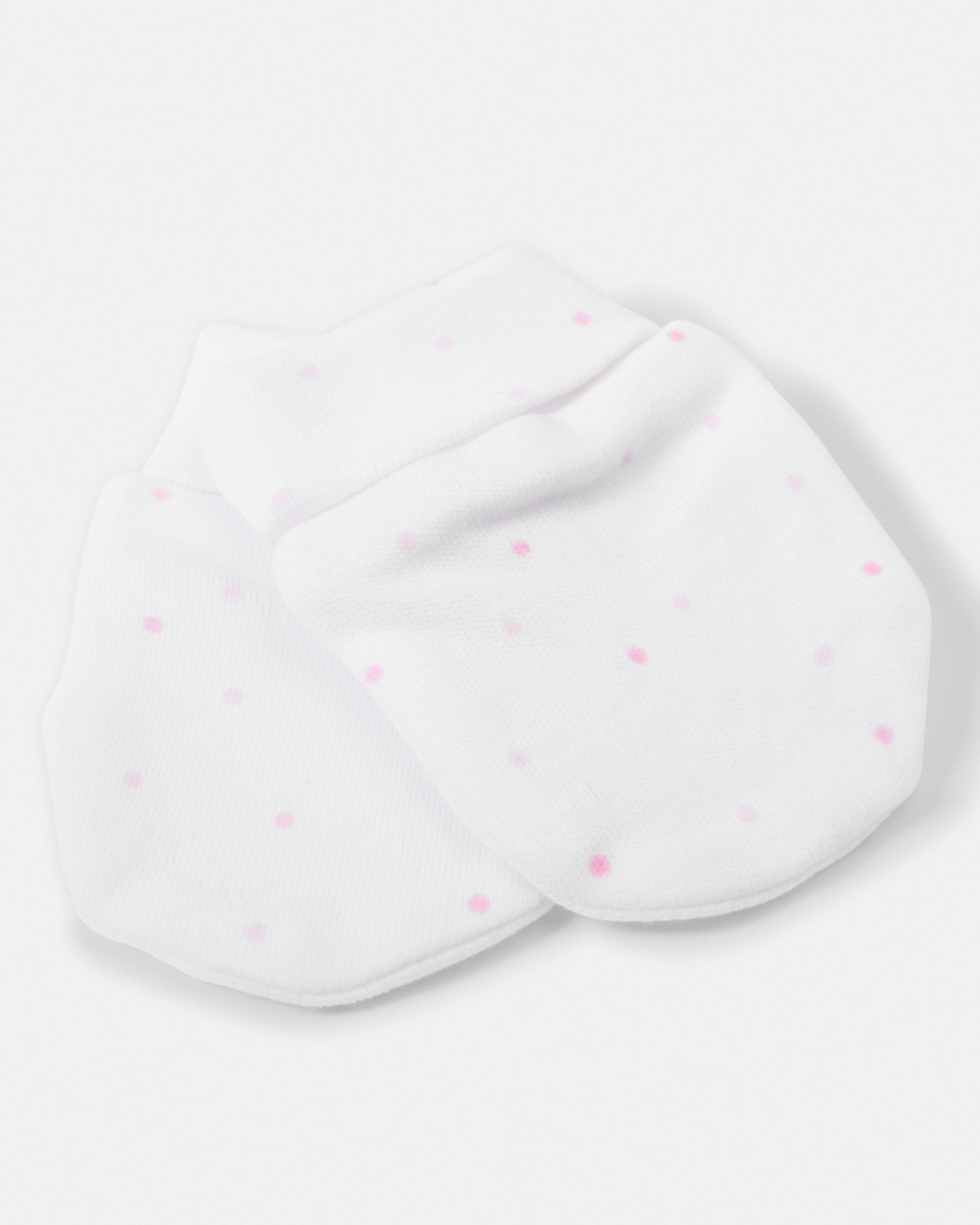 6 2 Pack Newborn Hat and Mittens Set Pink Stripe And Spot, 6 of 8