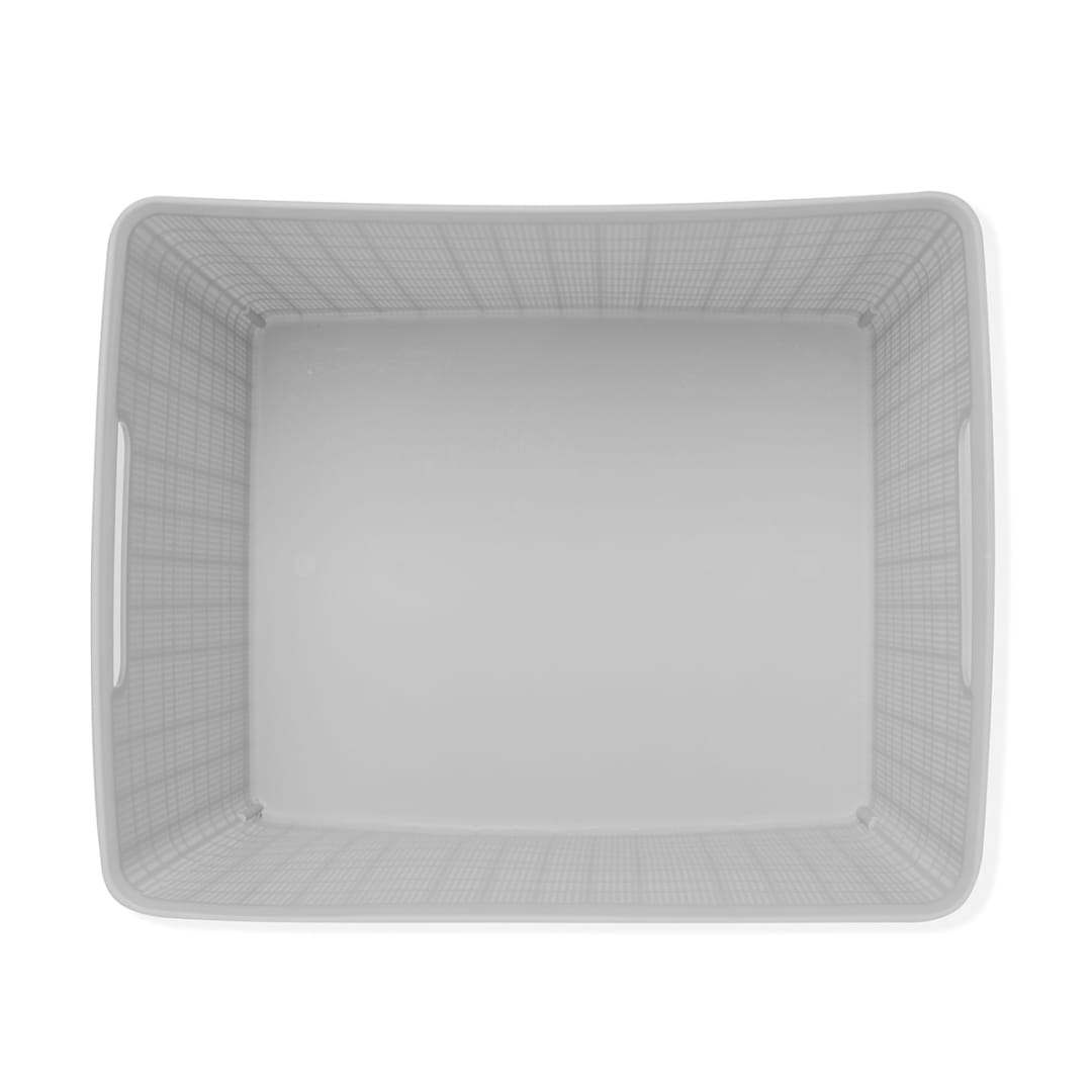 4.5L Rectangle Linen Weave Basket Grey Kmart