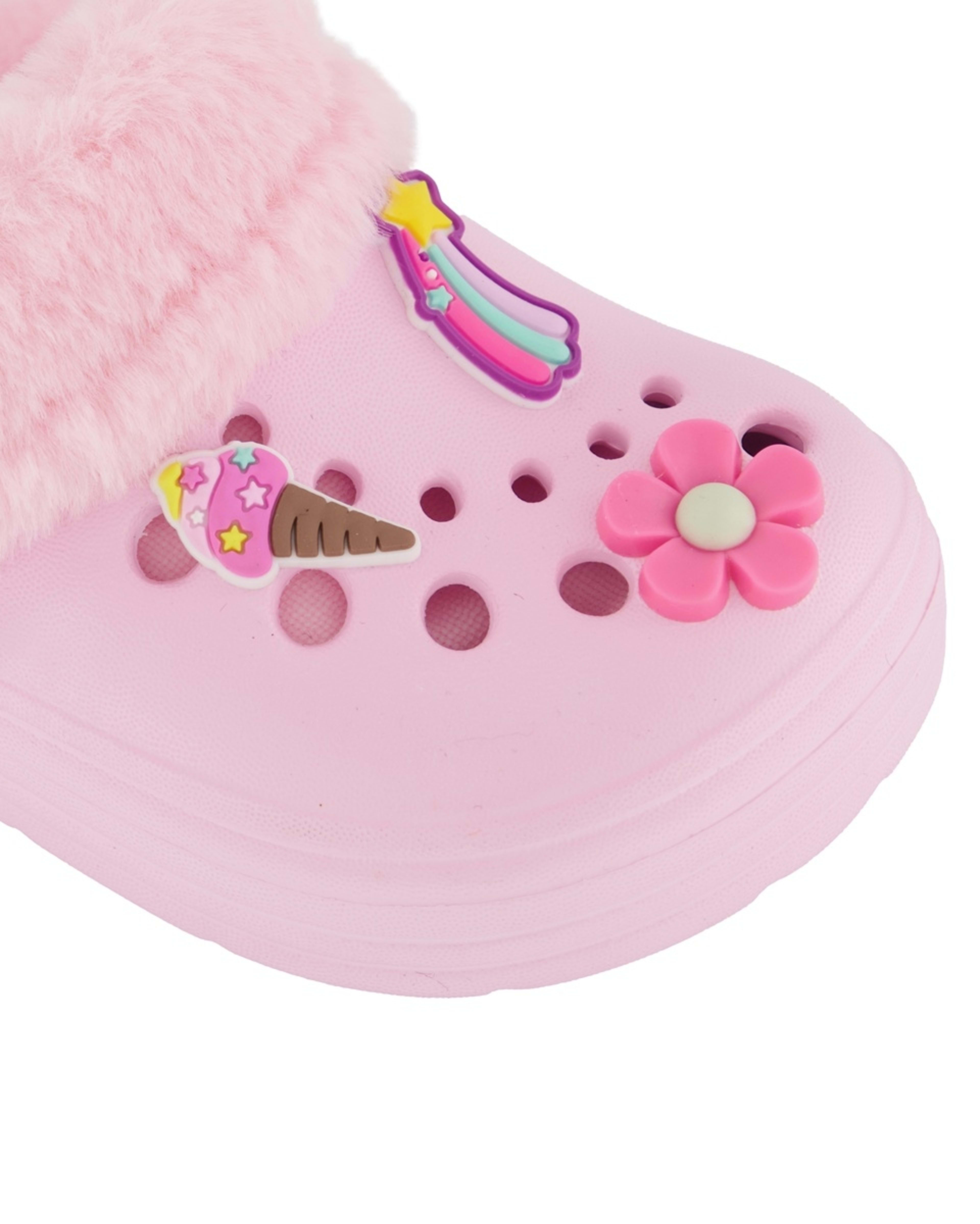 4 Junior Faux Fur Lined Clogs Fare Pink, 4 of 4