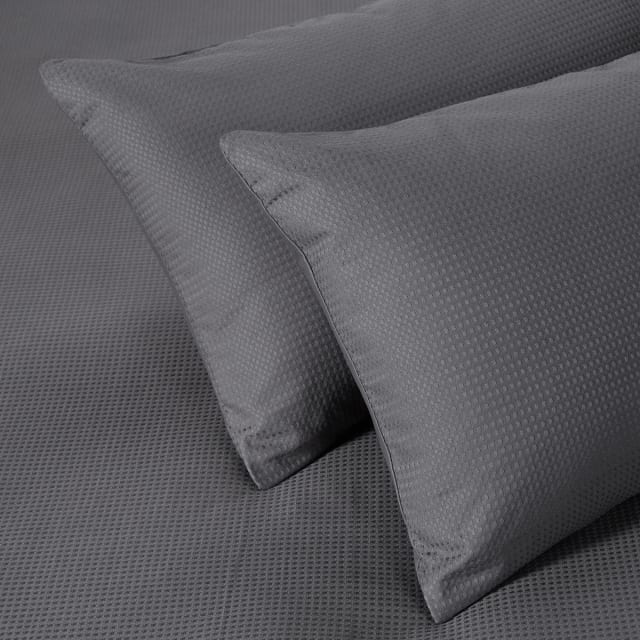 Waffle Cotton Quilt Cover Set Super King, Charcoal Kmart