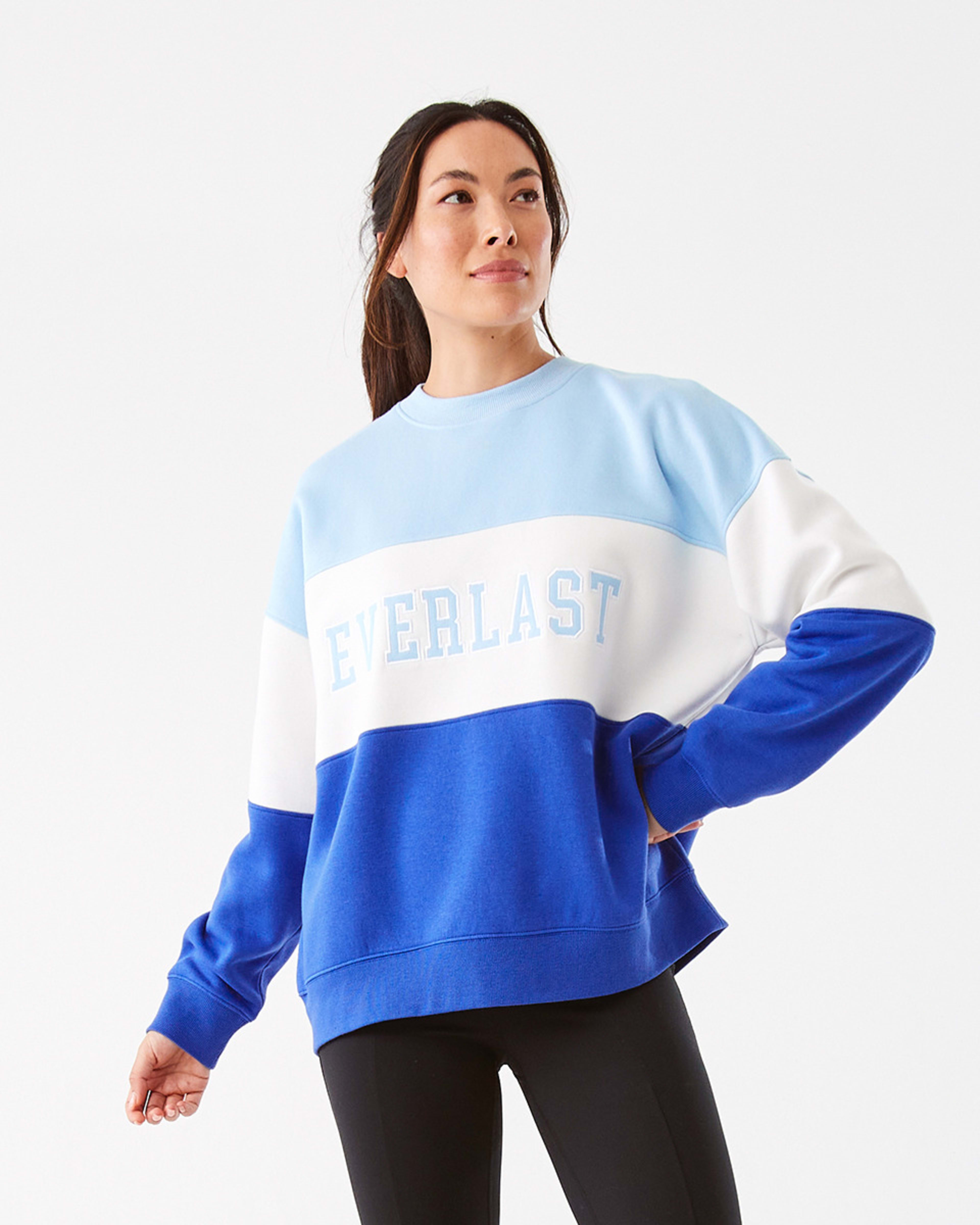 Active Everlast Womens Colour Block Crew Neck Sweatshirt Kmart