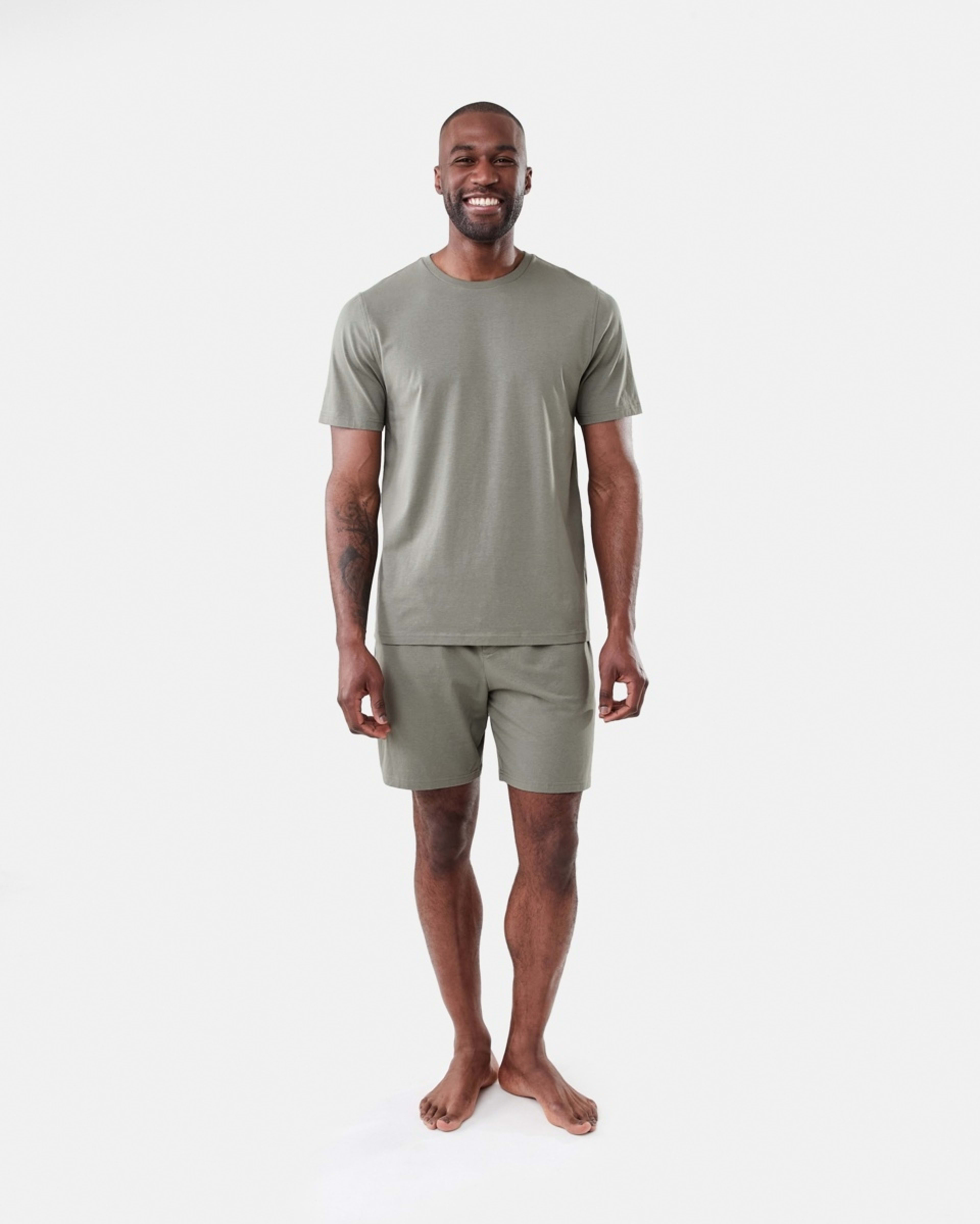 6 Cotton Elastane Sleep Top Grn Moss, 6 of 6