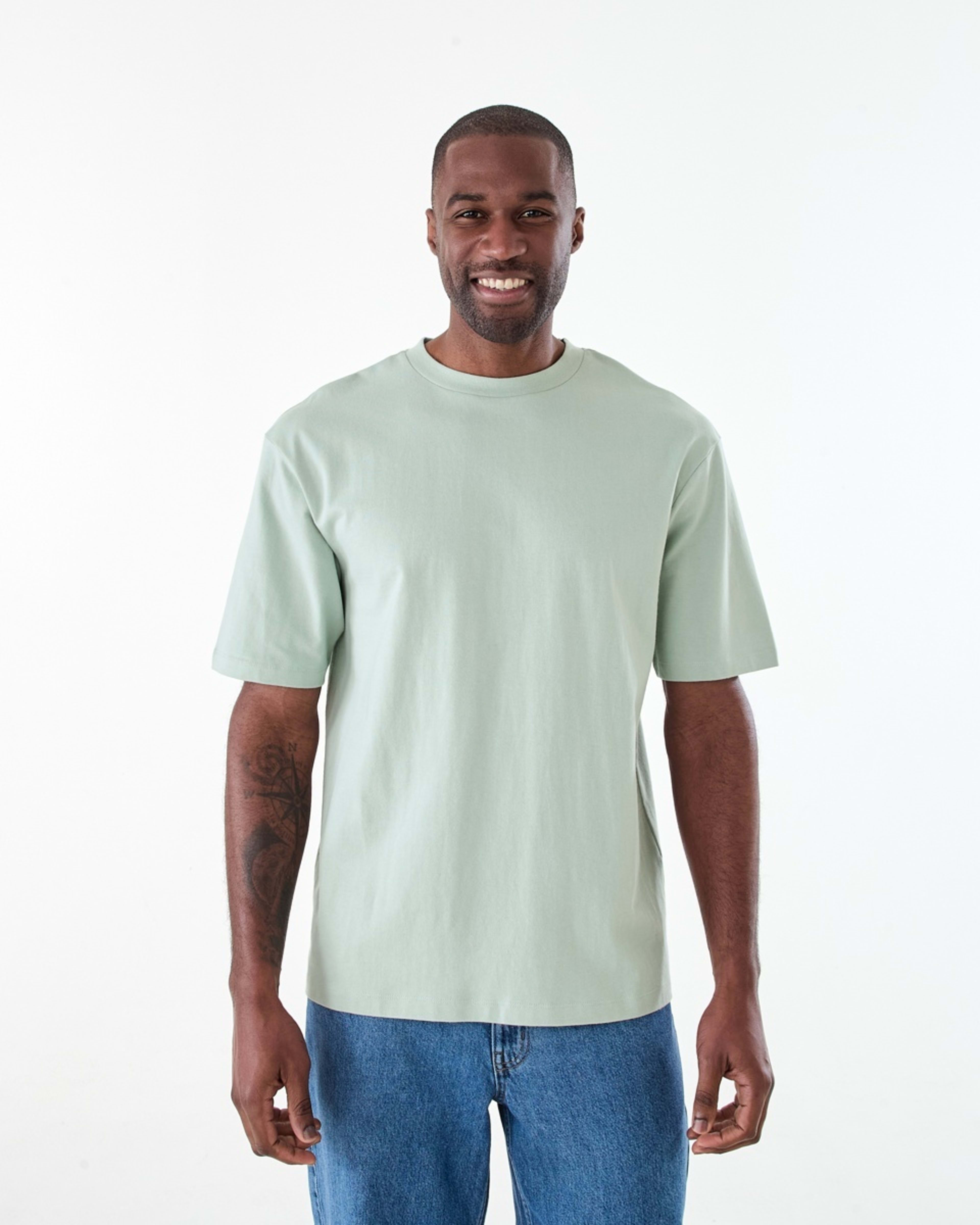 1 Oversized Heavyweight T-shirt AQUA GREY, 1 of 6