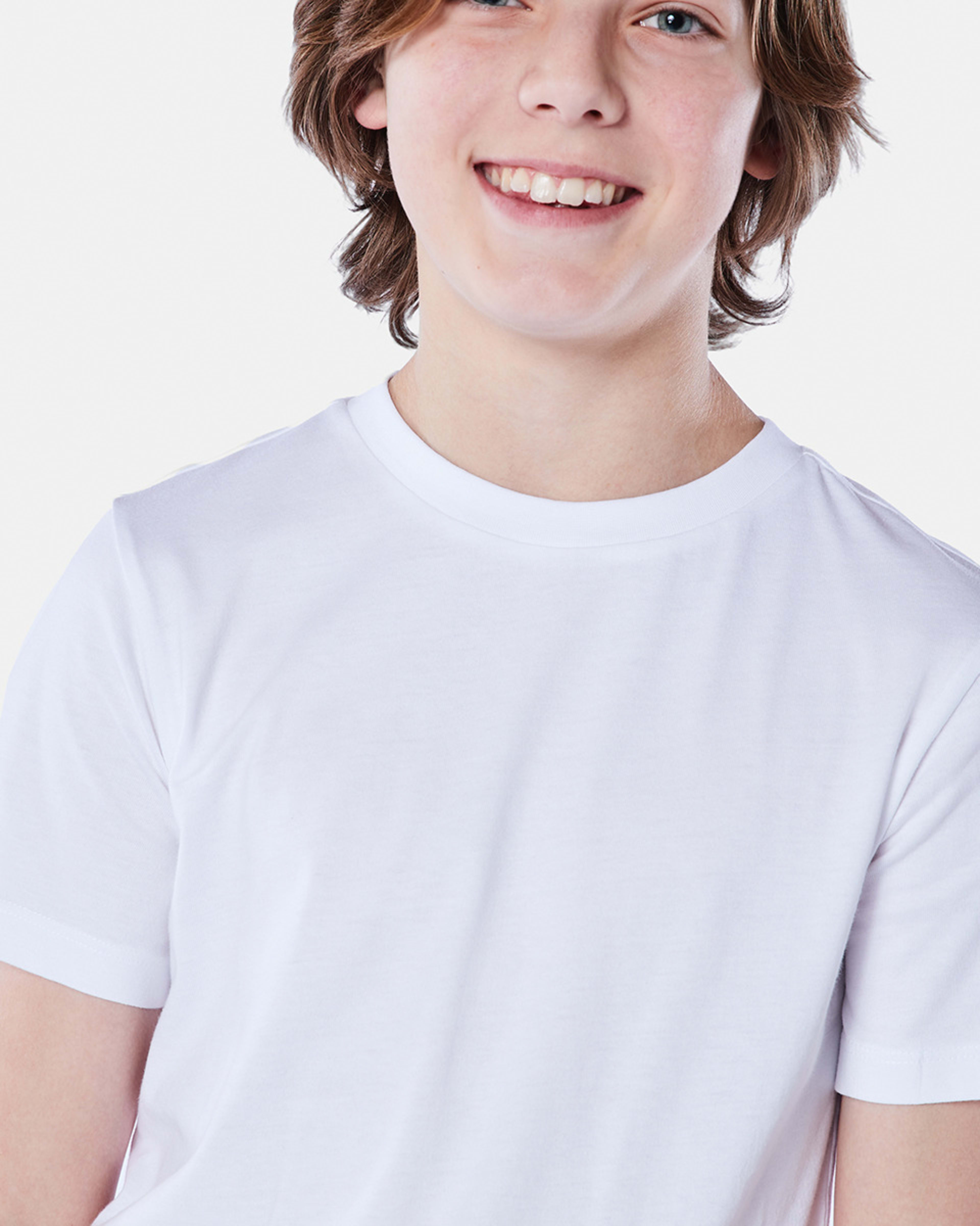 3 Short Sleeve Plain T-shirt WHITE, 3 of 7