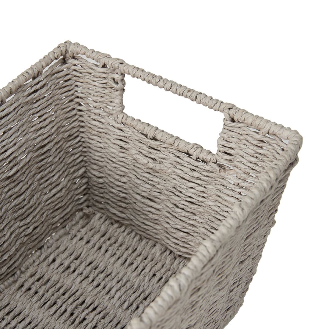 Rectangle Tapered Paper Rope Basket Grey Kmart