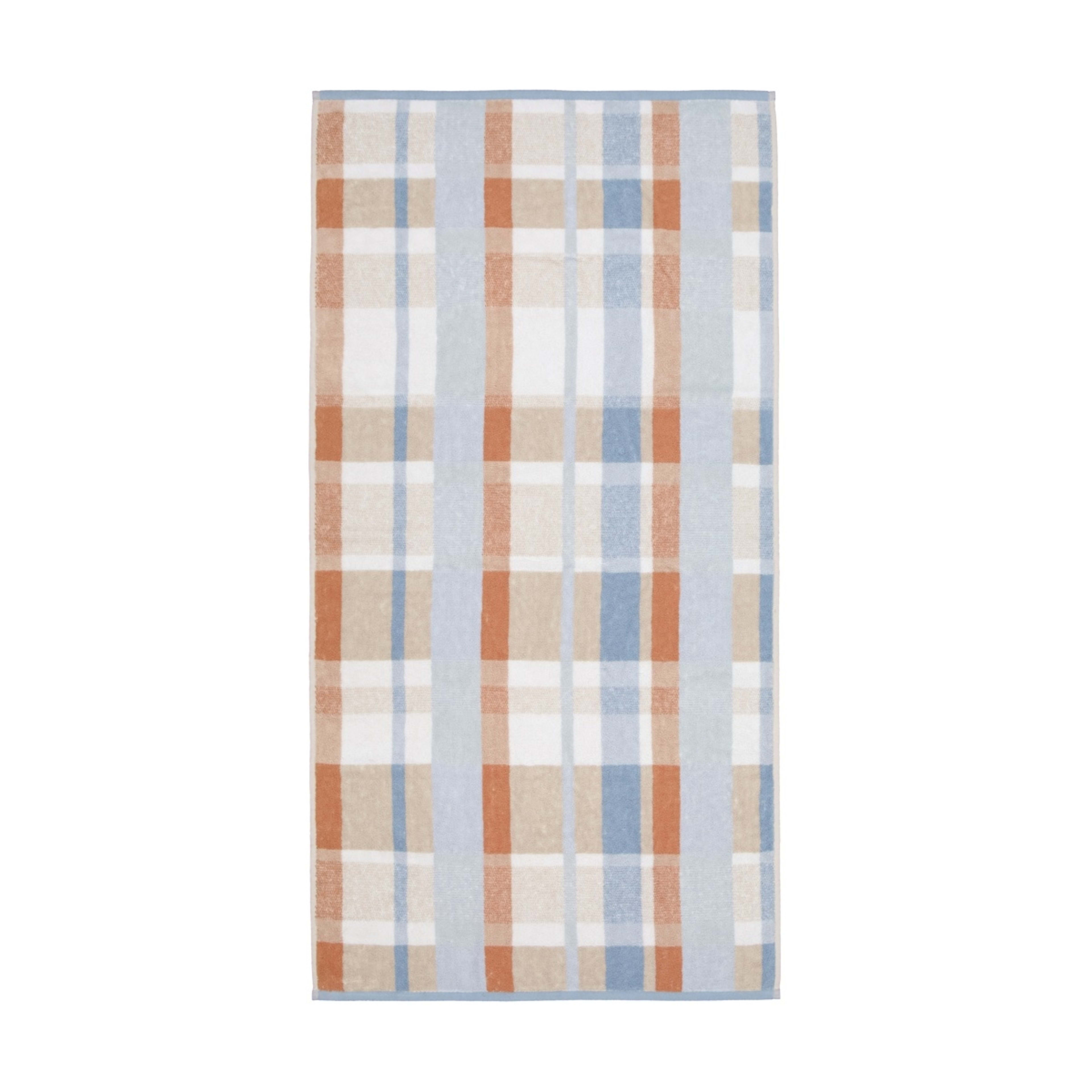 Plaid Blue Cotton Bath Towel - Kmart