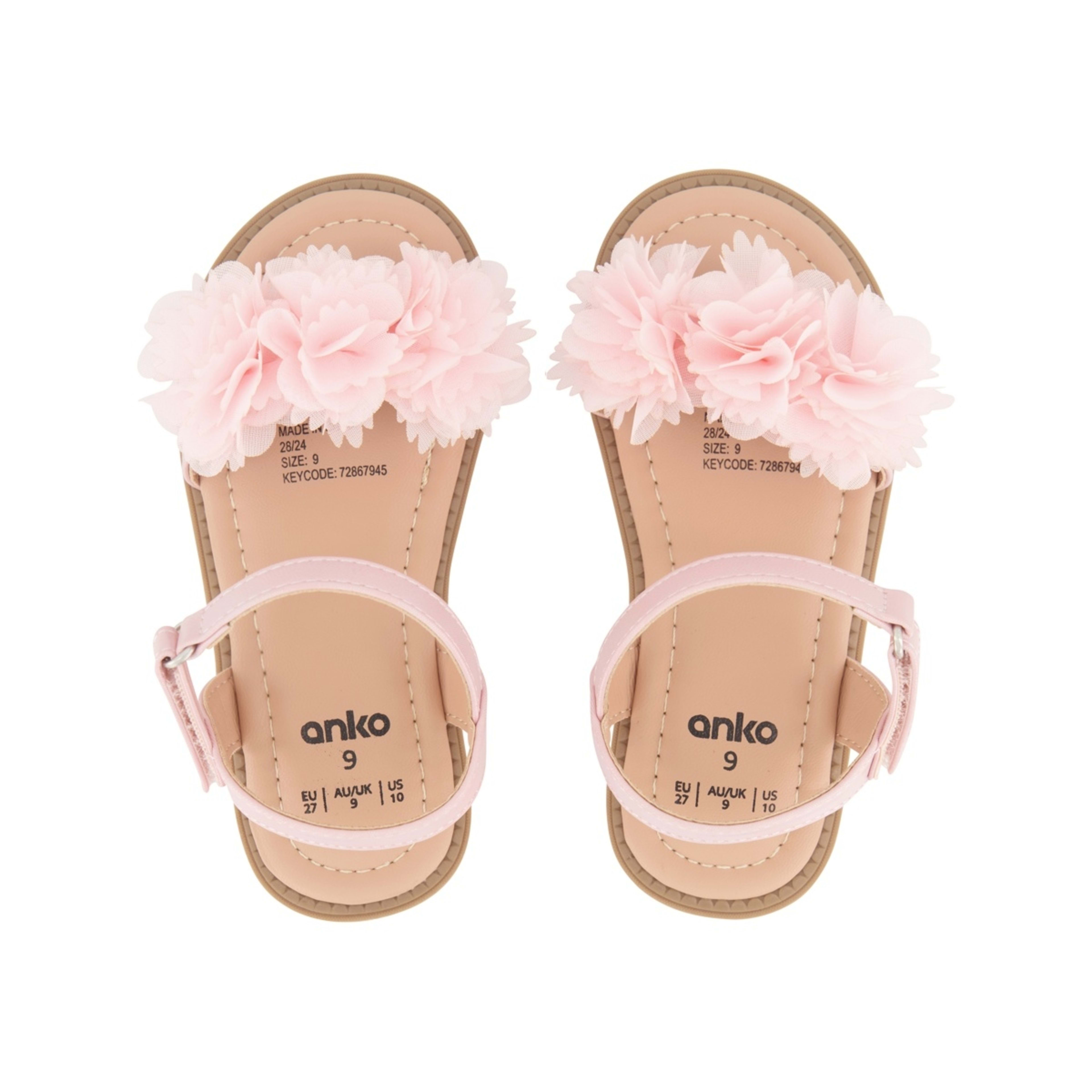 3 Junior Floral Sandals Silver Pink, 3 of 4