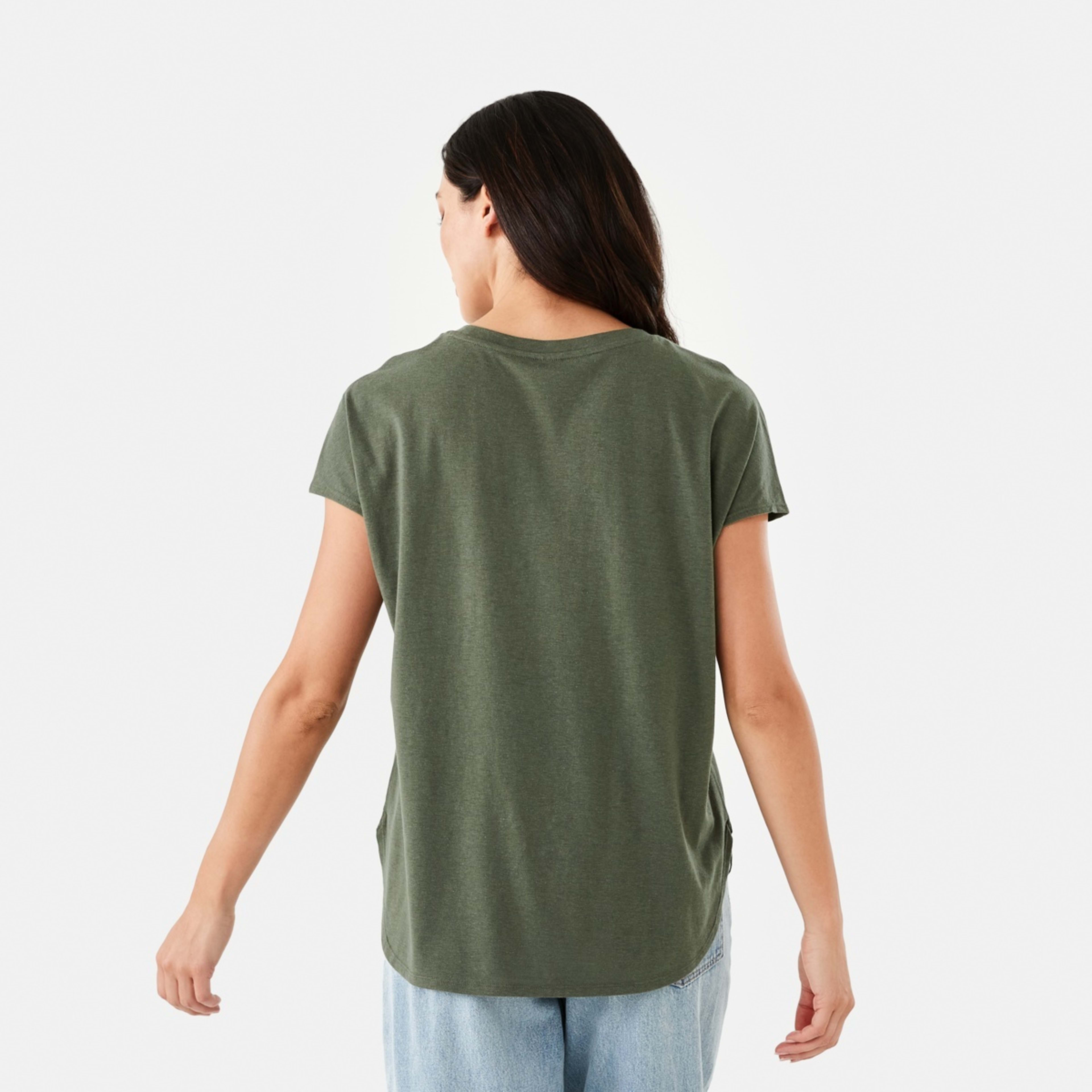 3 Extended Sleeve Slub T-shirt Grn Olive, 3 of 6