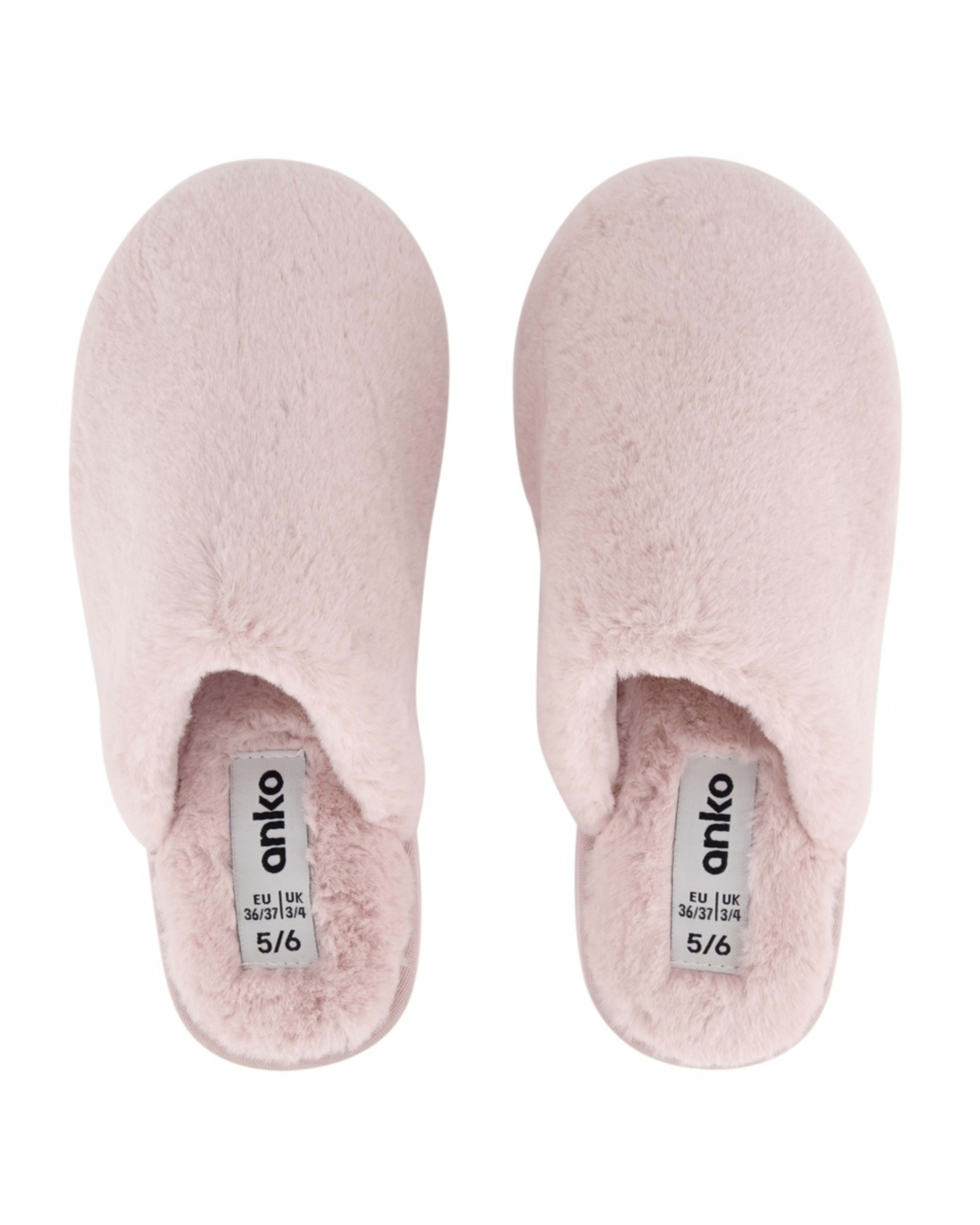 2 Furry Platform Scuffs Rose Mist, 2 of 3