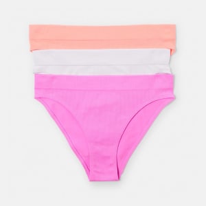 Buy 3 Pack Pink Seam Free Ribbed Knickers in Bahrain - bfab