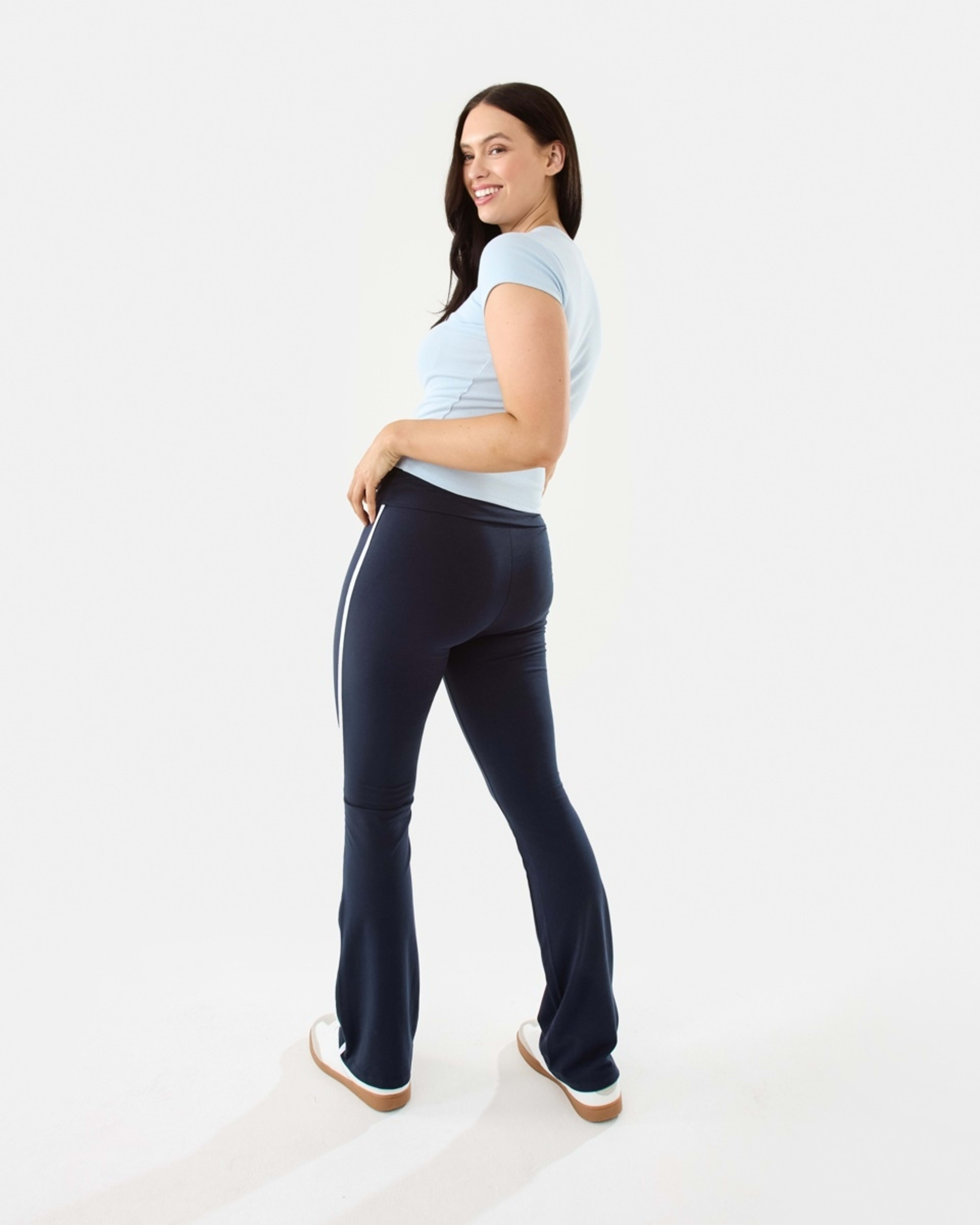 6 Side Stripe Fold Down Flare Pants Navy Blaze, 6 of 10