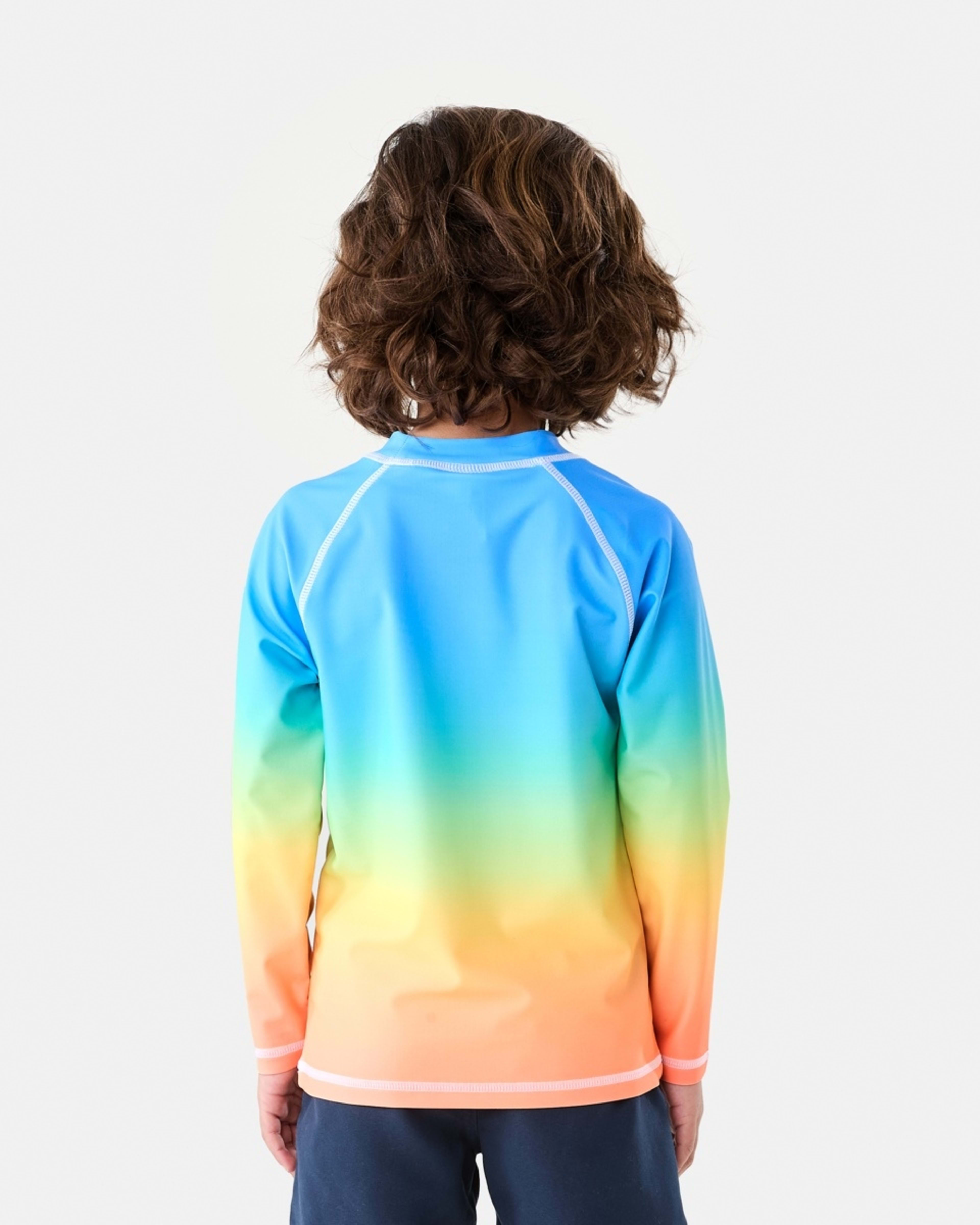 2 Printed Long Sleeve Rash Vest RASHIE FLURO RAINBOW, 2 of 6