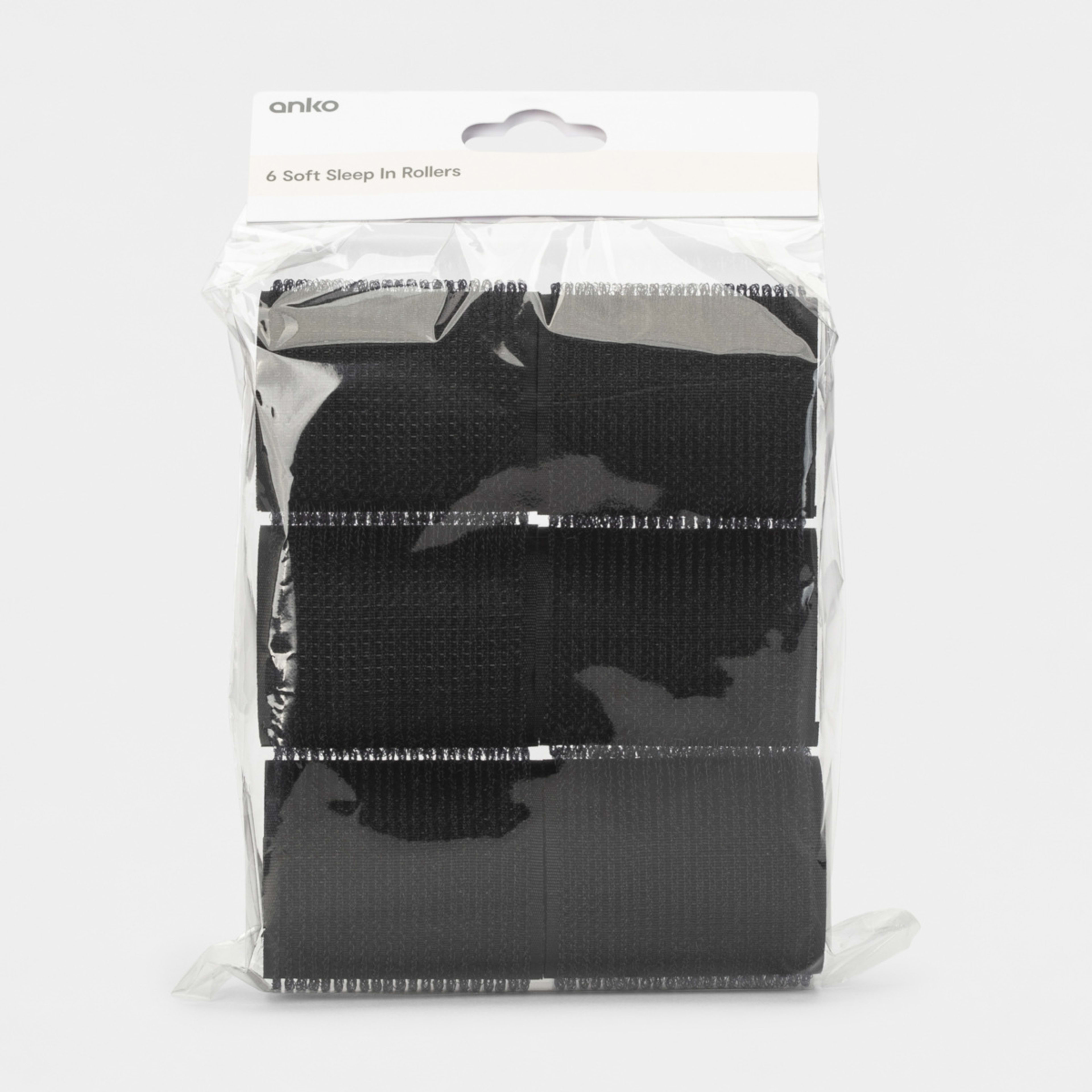 1 6 Pack Soft Sleep In Rollers - Black, 1 of 5